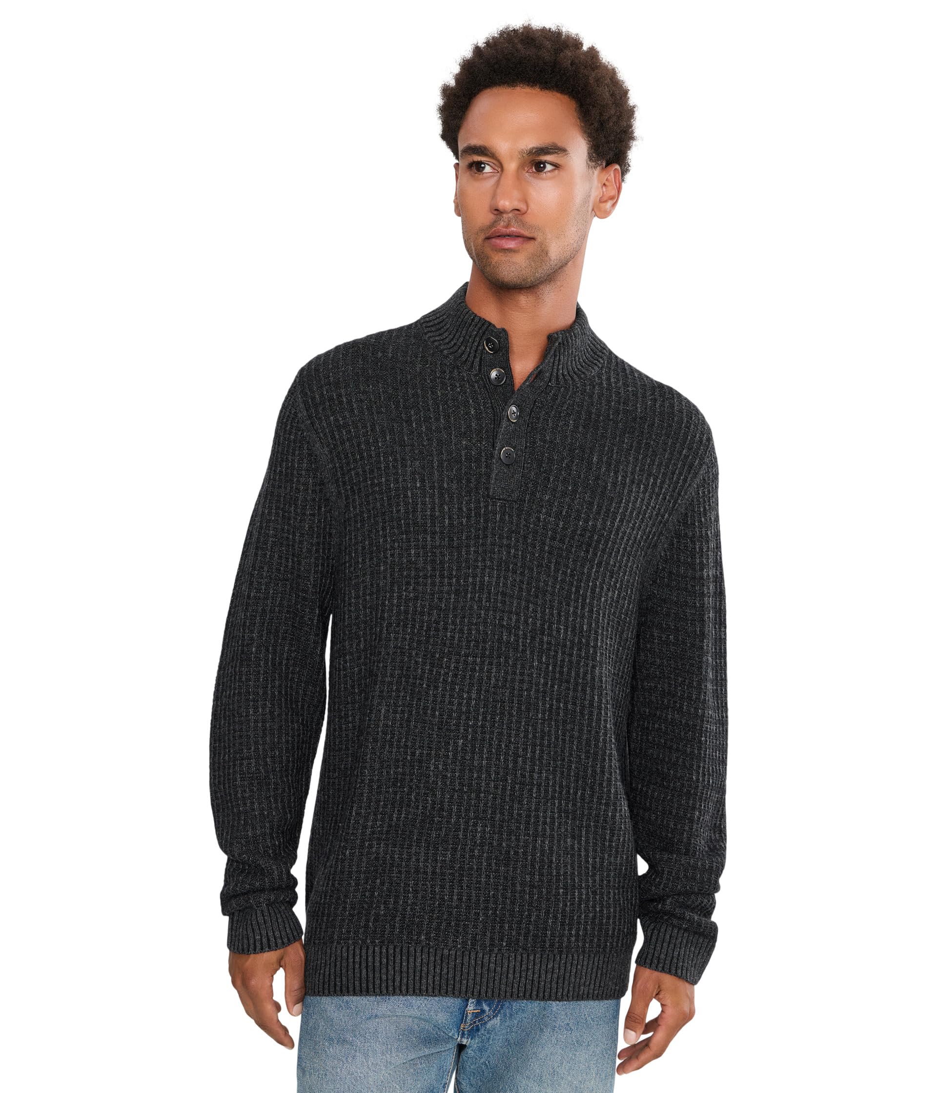 Autumn Pier Button Neck Sweater