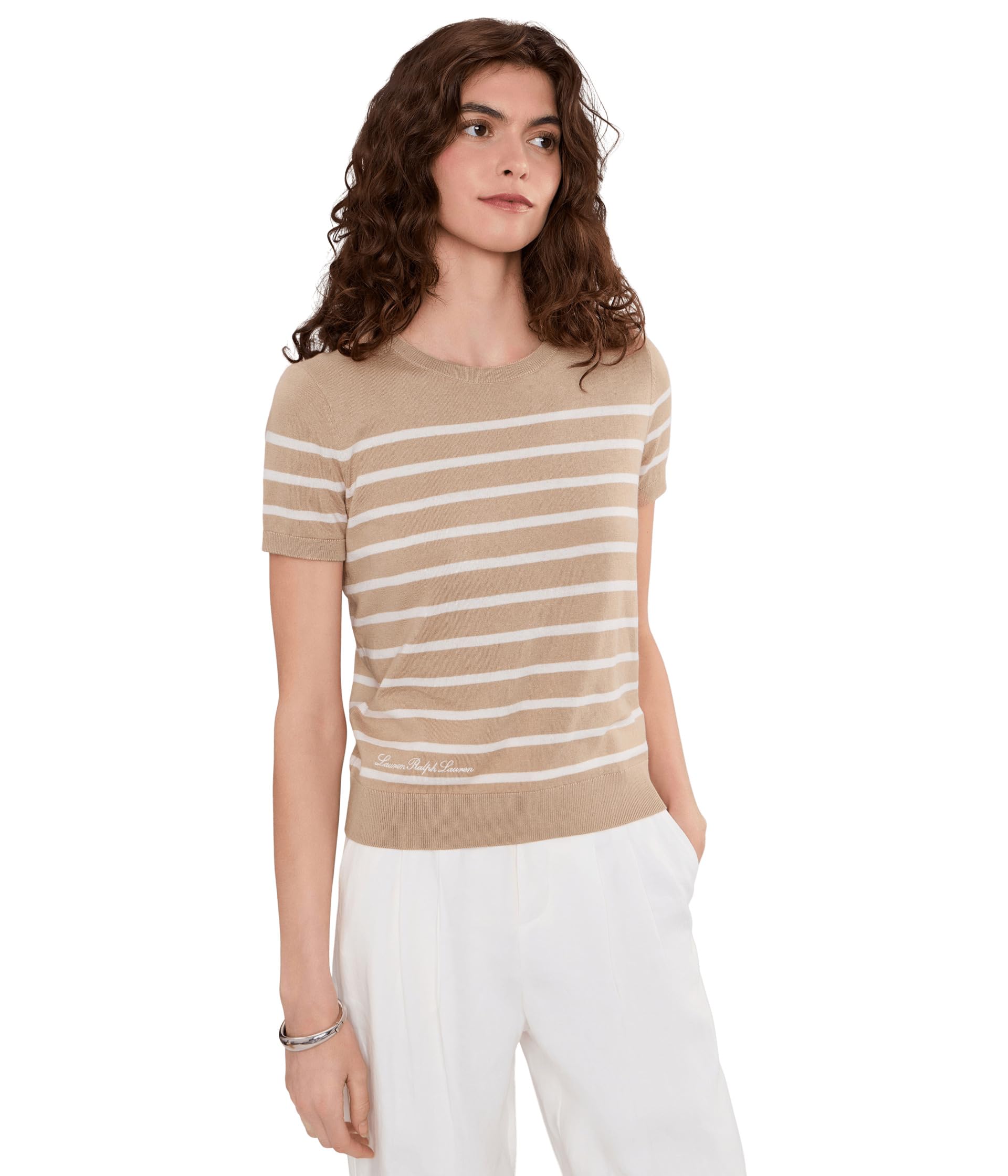 Striped Short Sleeve Sweater