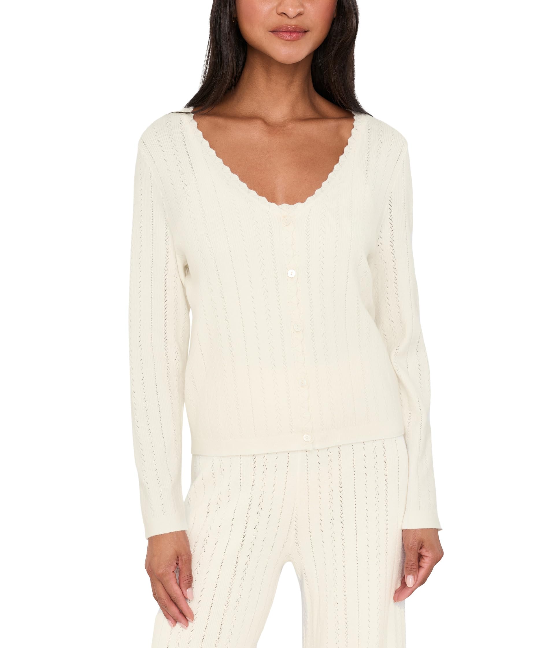 Pointelle Sweater Cardigan