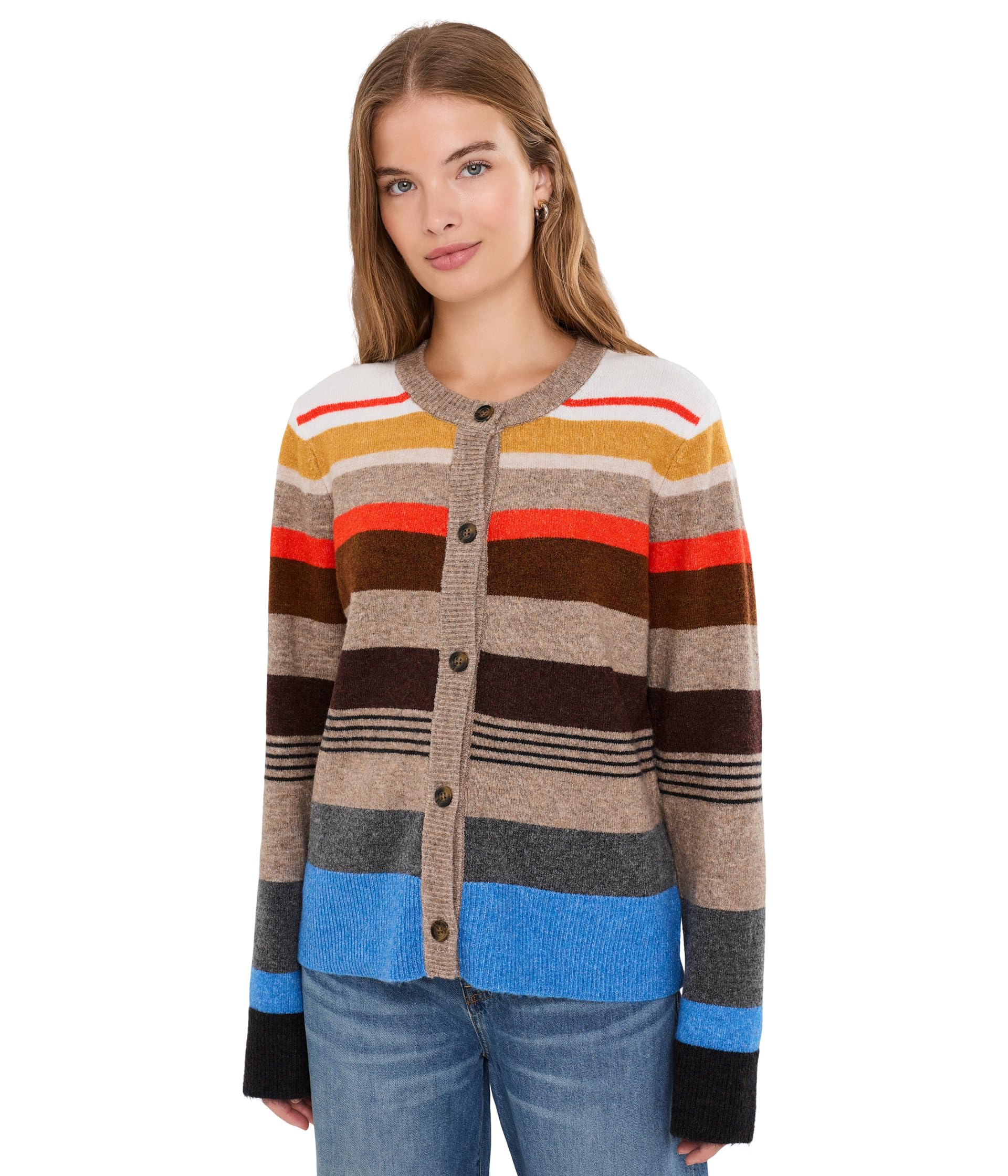 Irene Crew Neck Long Sleeve Cardigan