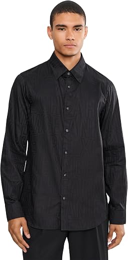 All Over Print Long Sleeve Button-Up