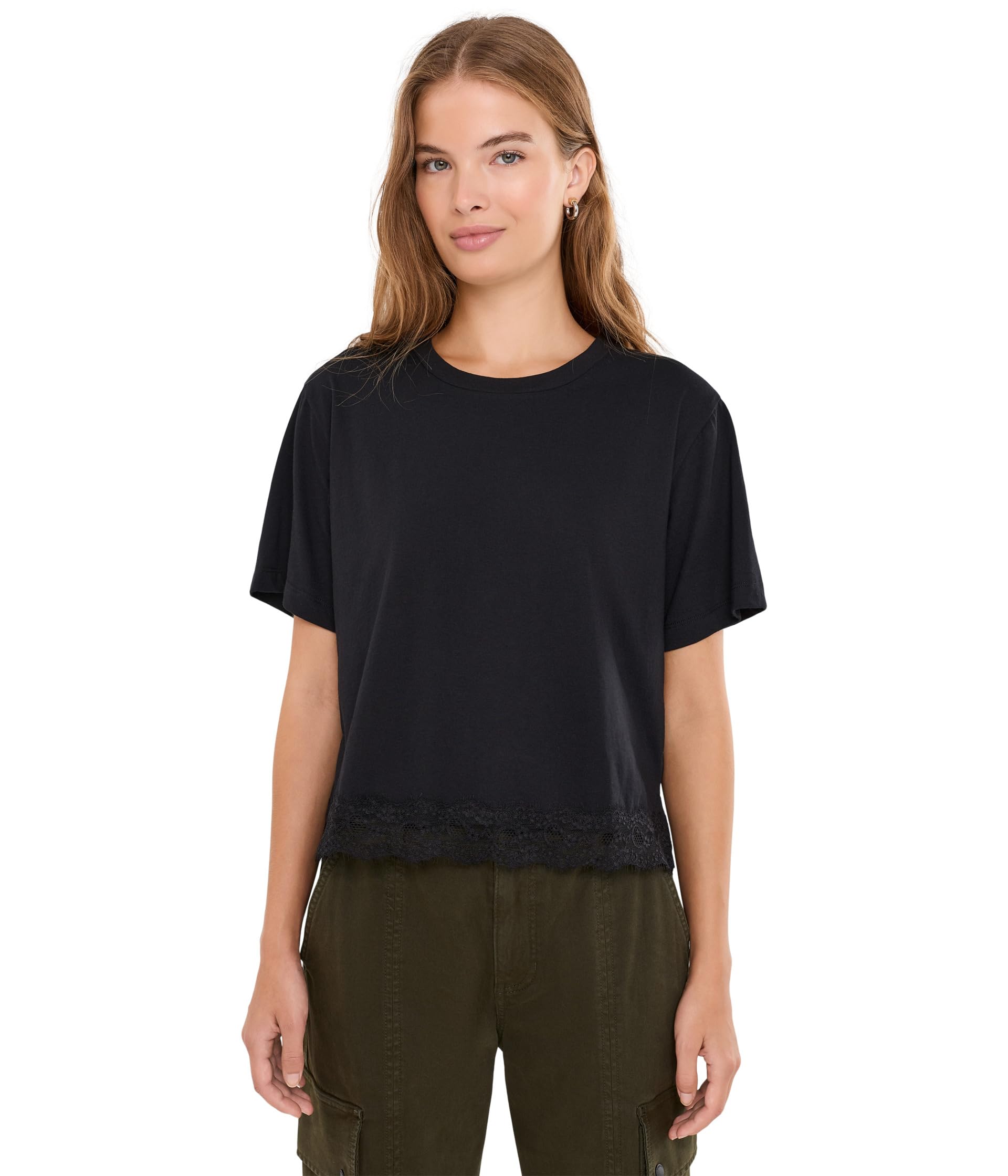 Футболка Splendid Lainey Lace Trim Shorts Sleeve Tee