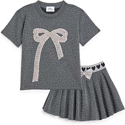 Sparkle Bow Charm Skirt Set (Toddler/Little Kid/Big Kid)