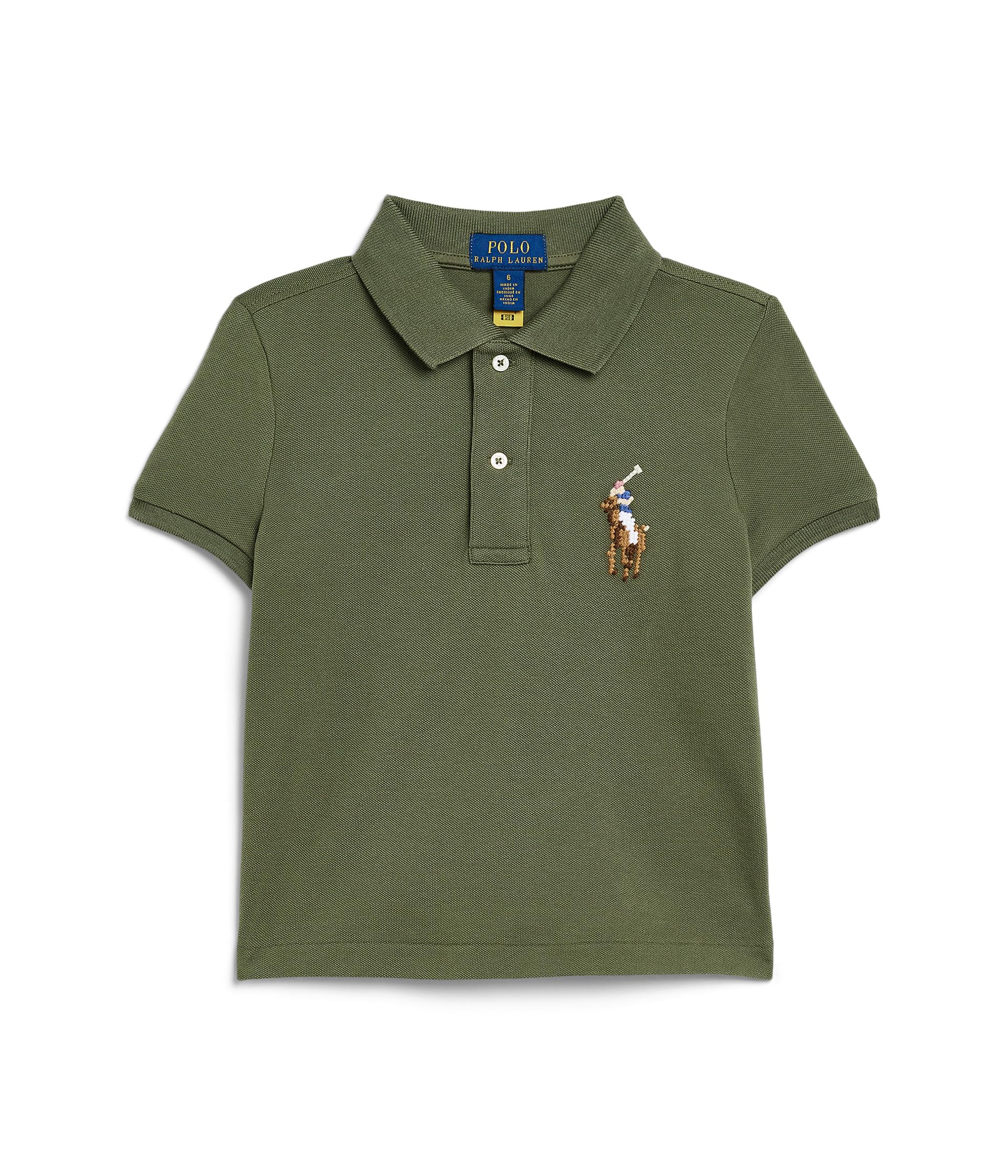 Boxy Big Pony Stretch Mesh Polo Shirt (Toddler/Little Kid)