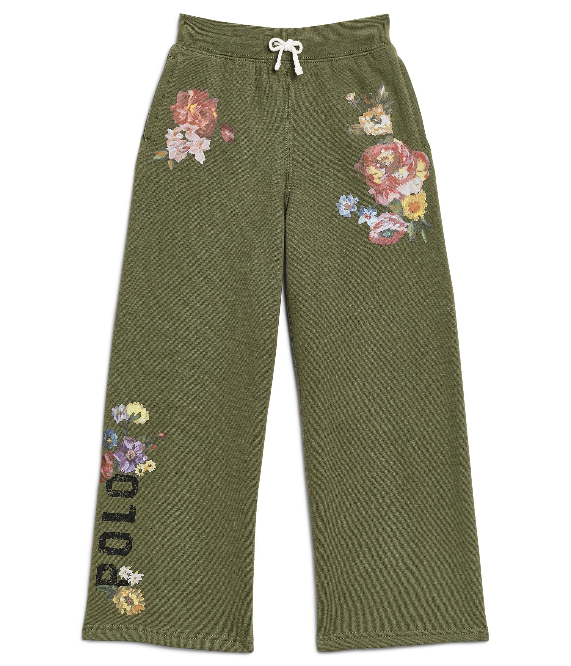 Брюки-джоггеры с широкими штанинами Floral Wide-Leg Fleece Sweatpants из флиса