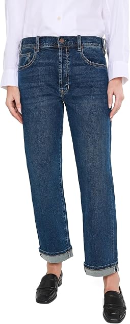 Джинсы Girlfriend с заниженной талией и подворотами Sloane Slouchy