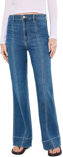 Джинсы bootcut с завышенной талией и строчкой