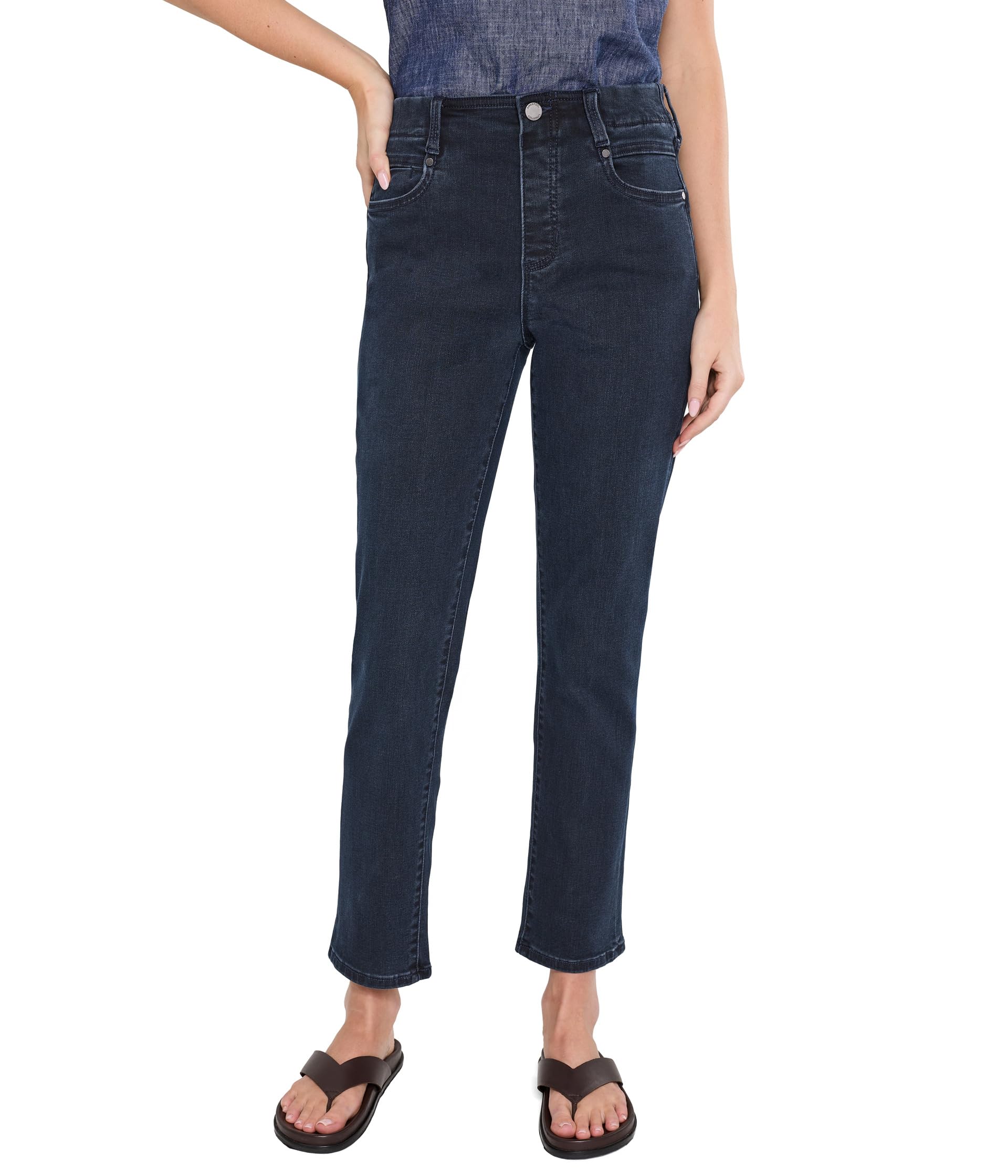 Mid-Rise Gia Glider Pull-On Slim Jeans