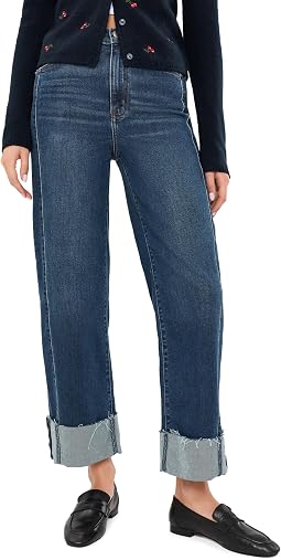Женские джинсы с высокой посадкой и широким лодыжкой Pleaser High-Rise Wide Ankle в оттенке Slow Motion