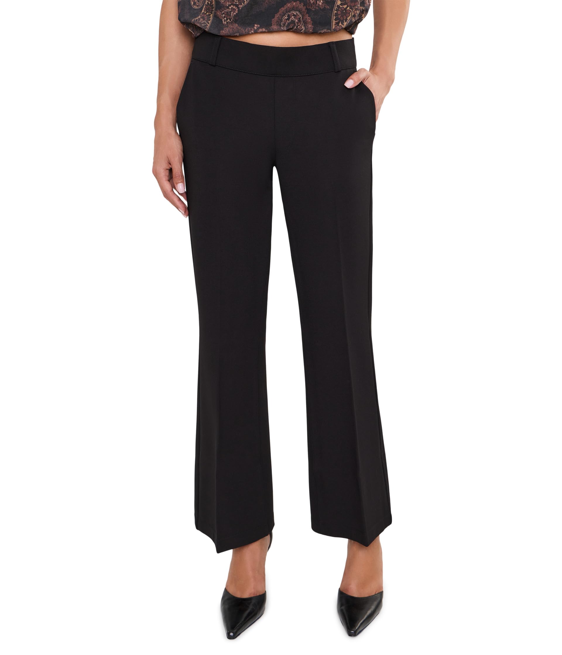 Petite Pull-On Flared Trouser Pants