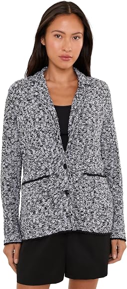 Жакет с отложным воротником из перуанского хлопка для миниатюрных фигур Petite Peruvian Cotton Cloud Notch Collar Jacket
