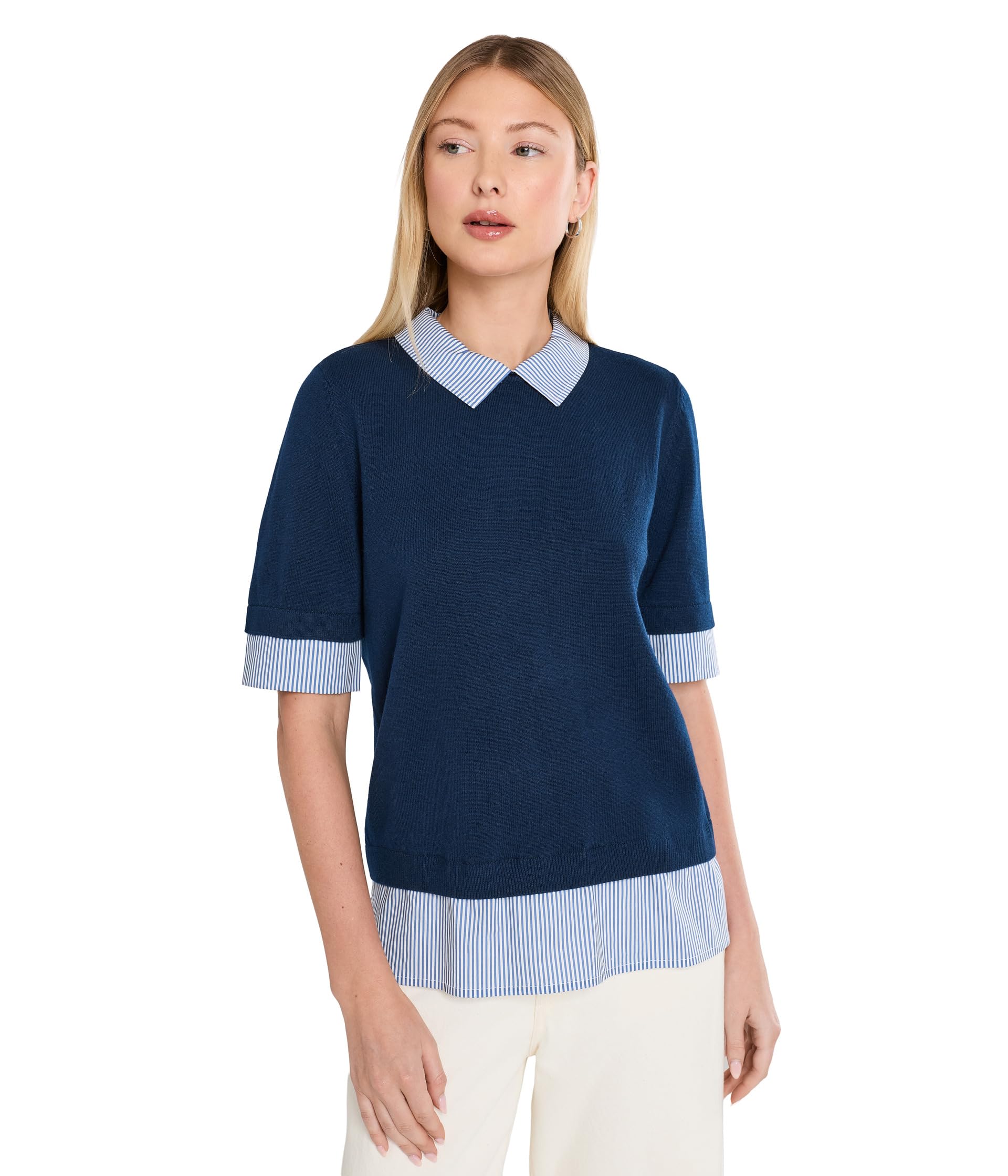 Short Sleeve Crew Neck Twofer