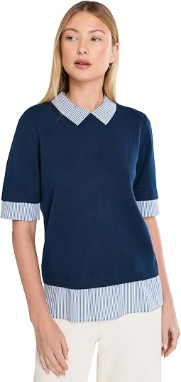 Short Sleeve Crew Neck Twofer