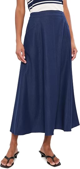 Denim Seamed Skirt