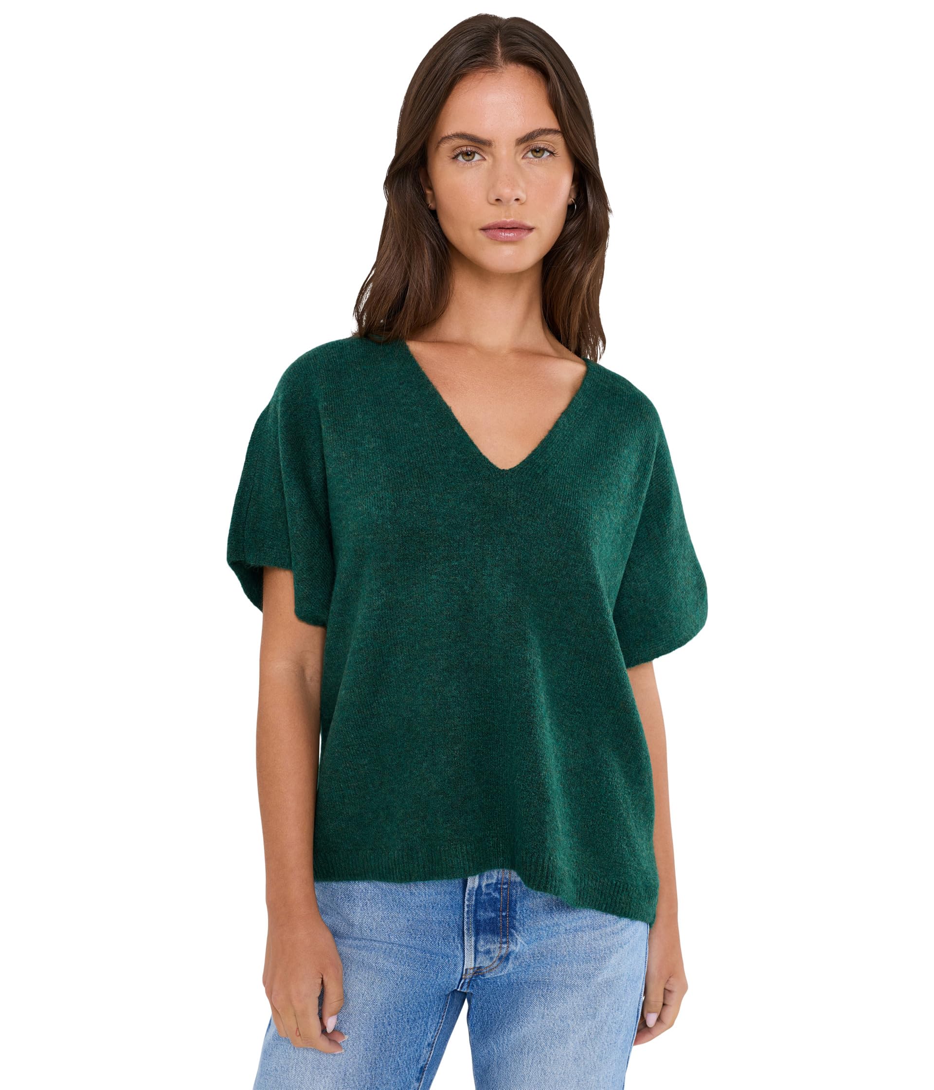 V-Neck Short Sleeve Boxy Top