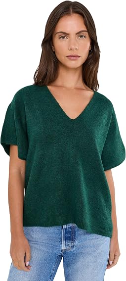 V-Neck Short Sleeve Boxy Top