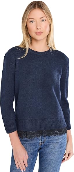 Crew Neck with Lace Hem
