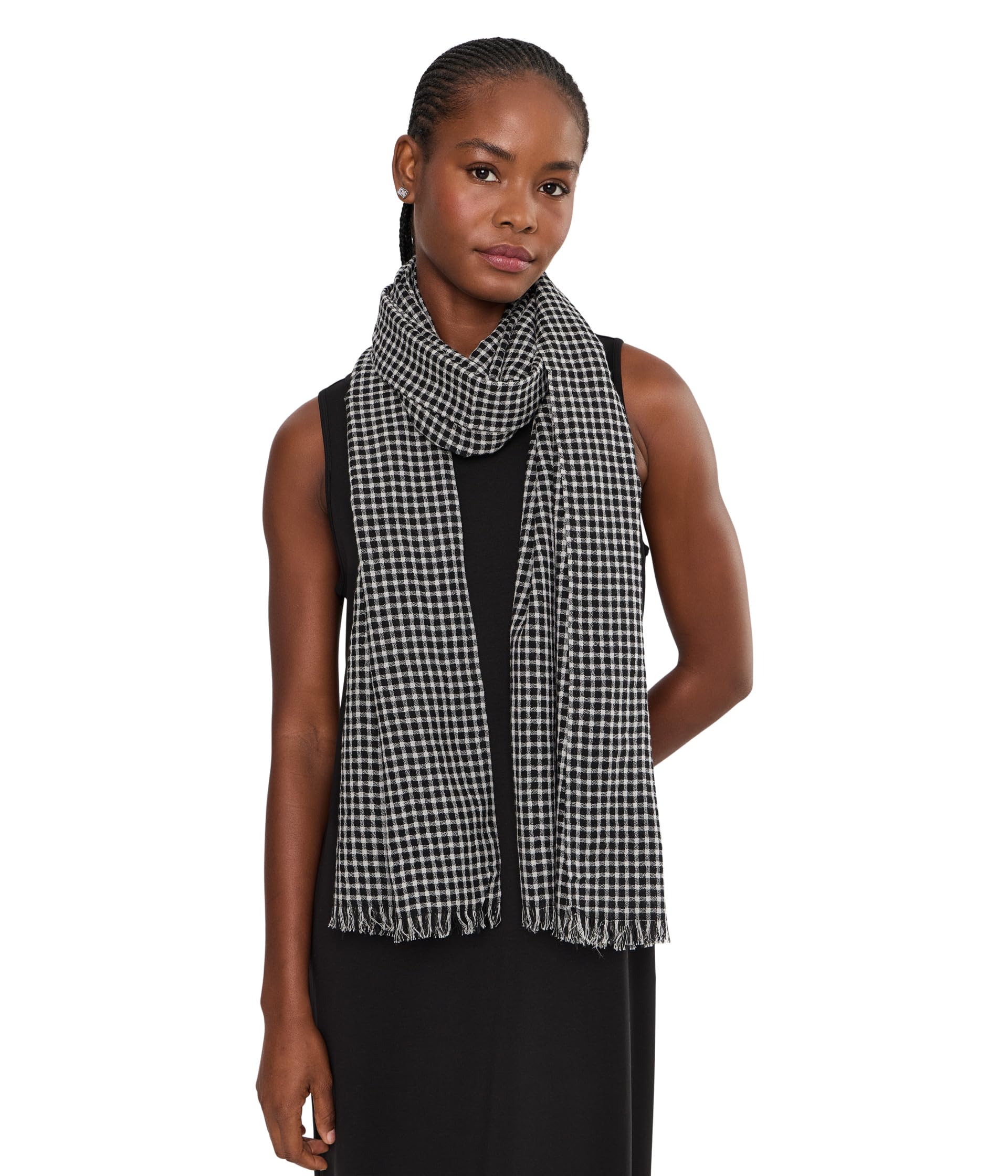Wool Cotton Check Wrap