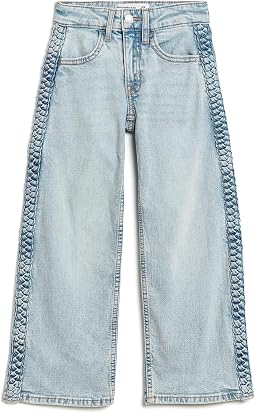 Джинсы с высокой талией и широкими штанинами Braided (большой ребенок)