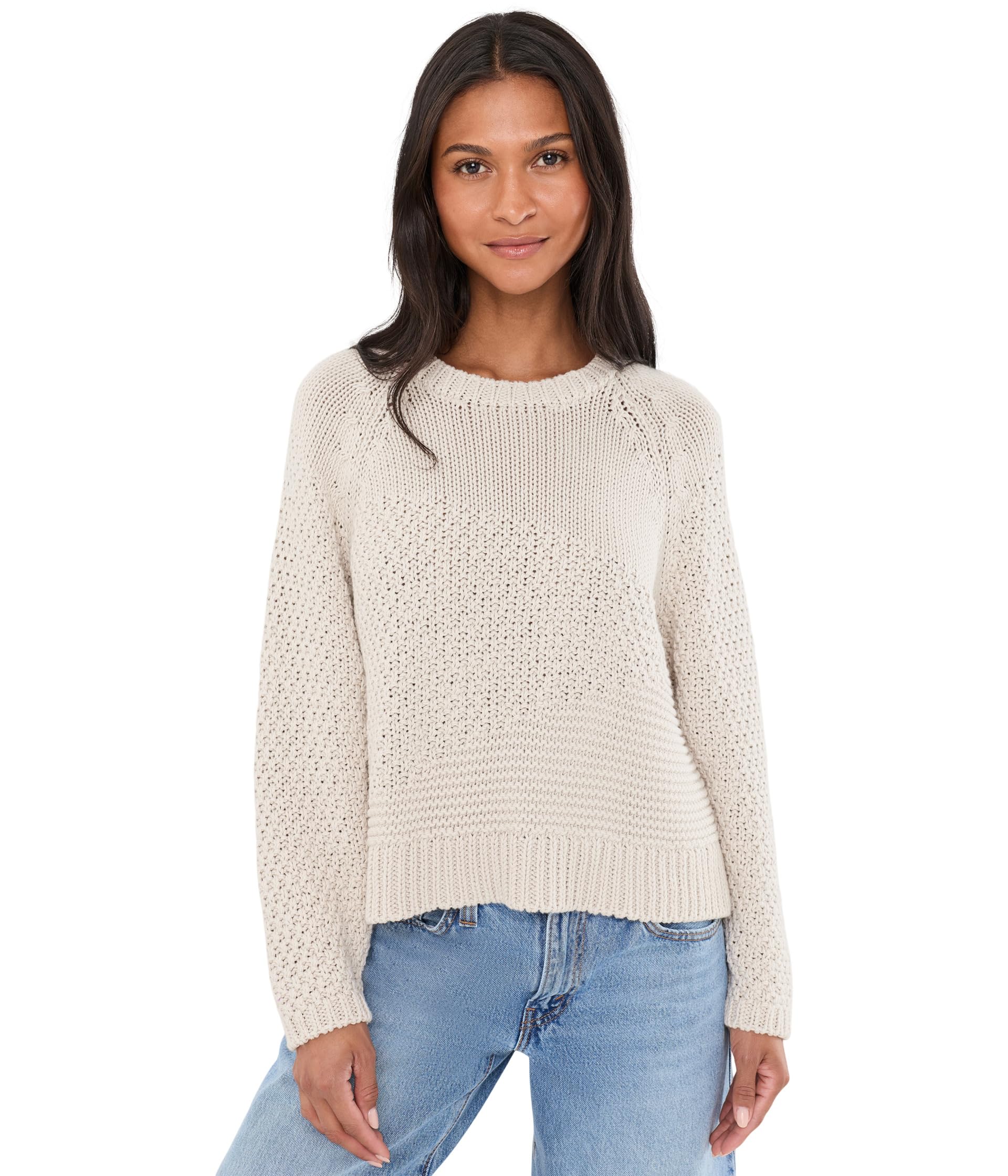 Petite Peruvian Organic Cotton Cord Crew Neck Sweater