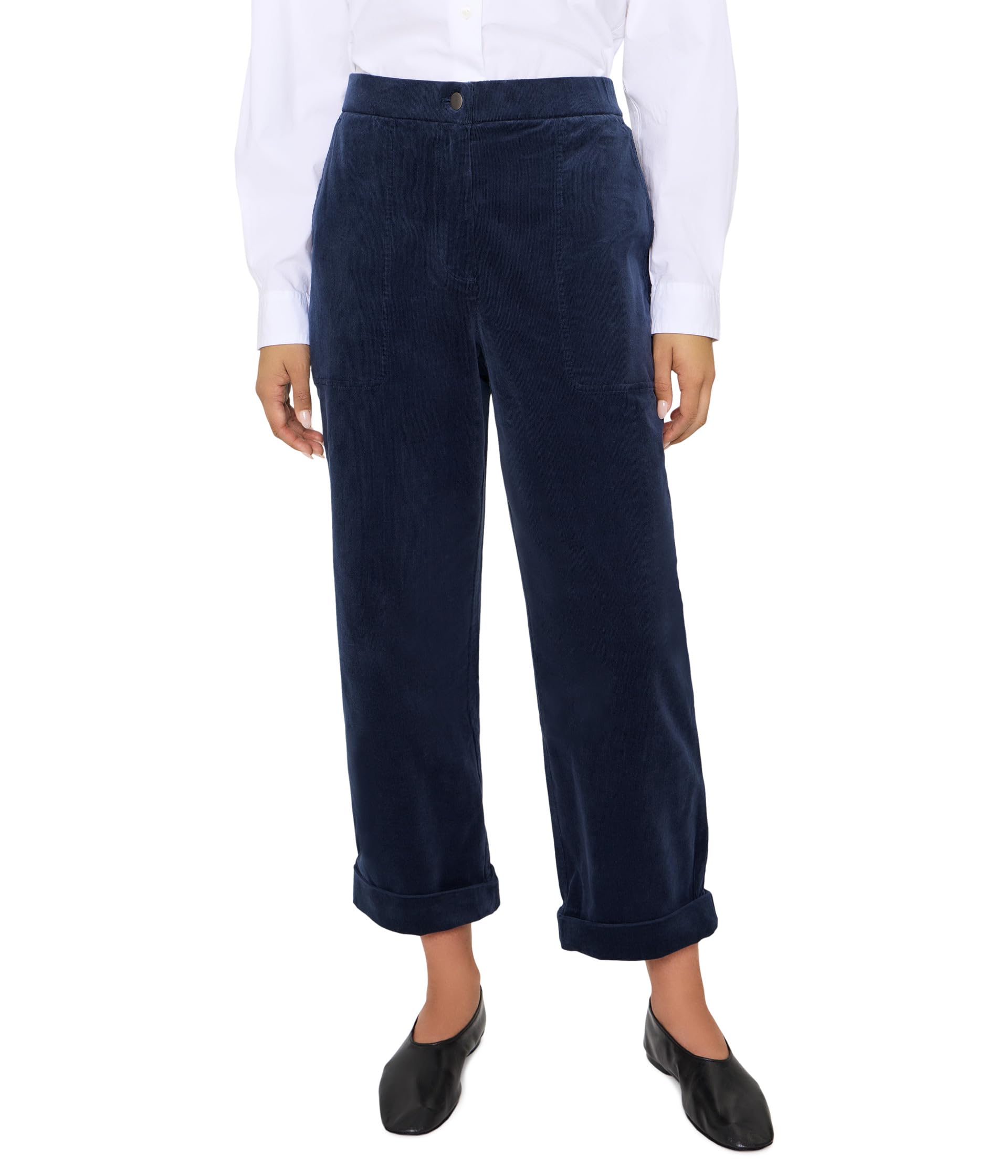 Organic Cotton Stretch Corduroy Ankle Straight Pants