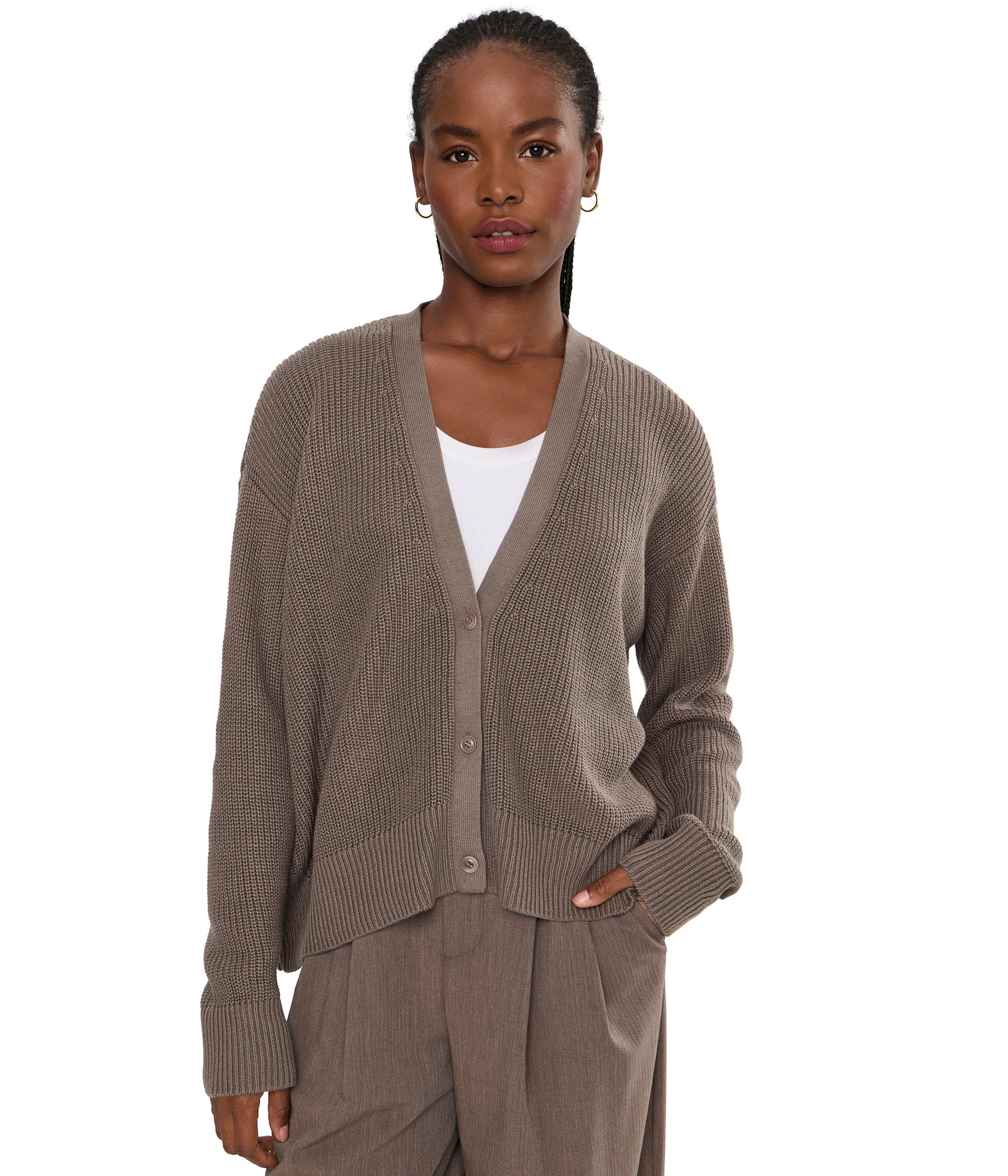 Peruvian Cotton Blend V-neck Cardigan