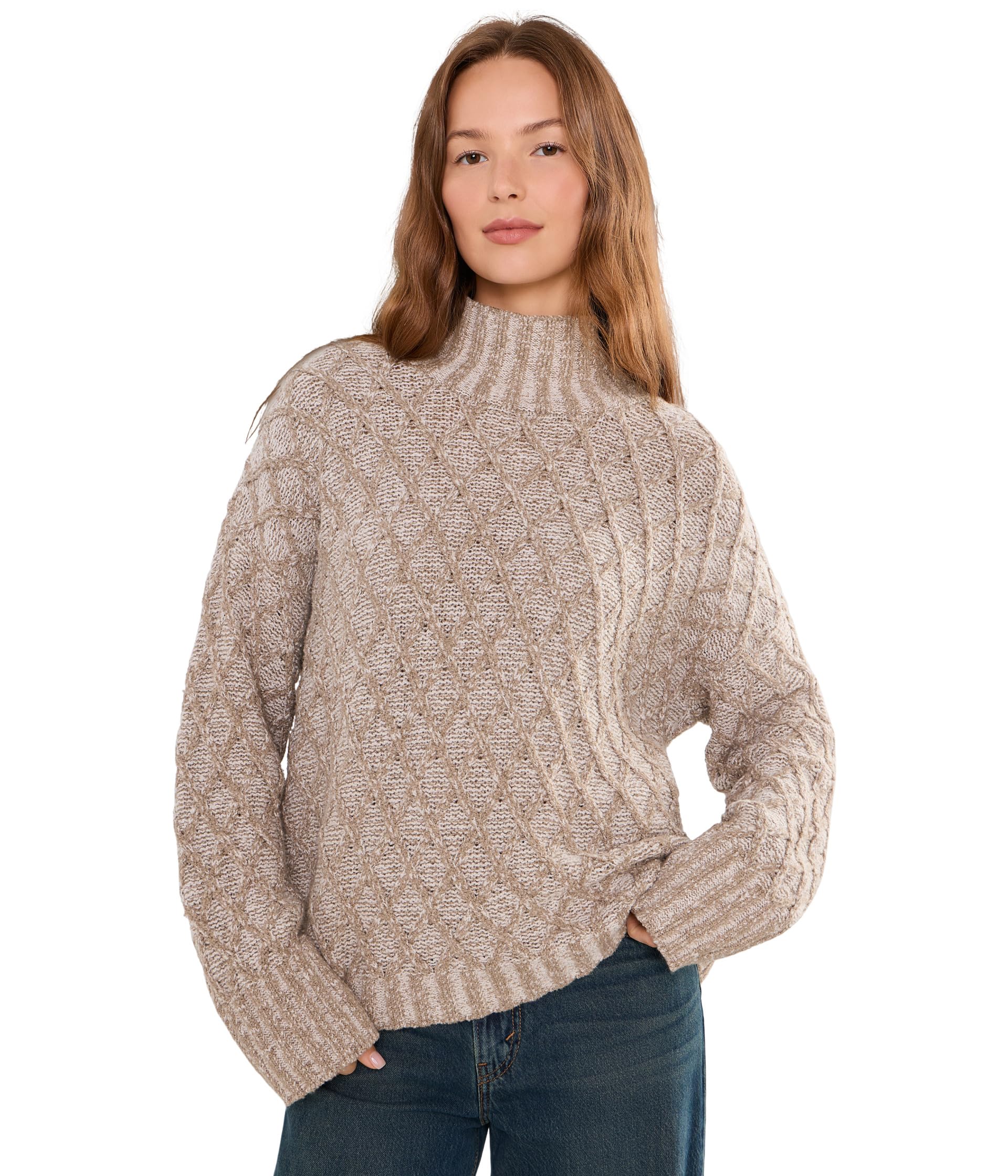 Peruvian Cotton Boucle Fluff Turtleneck Sweater