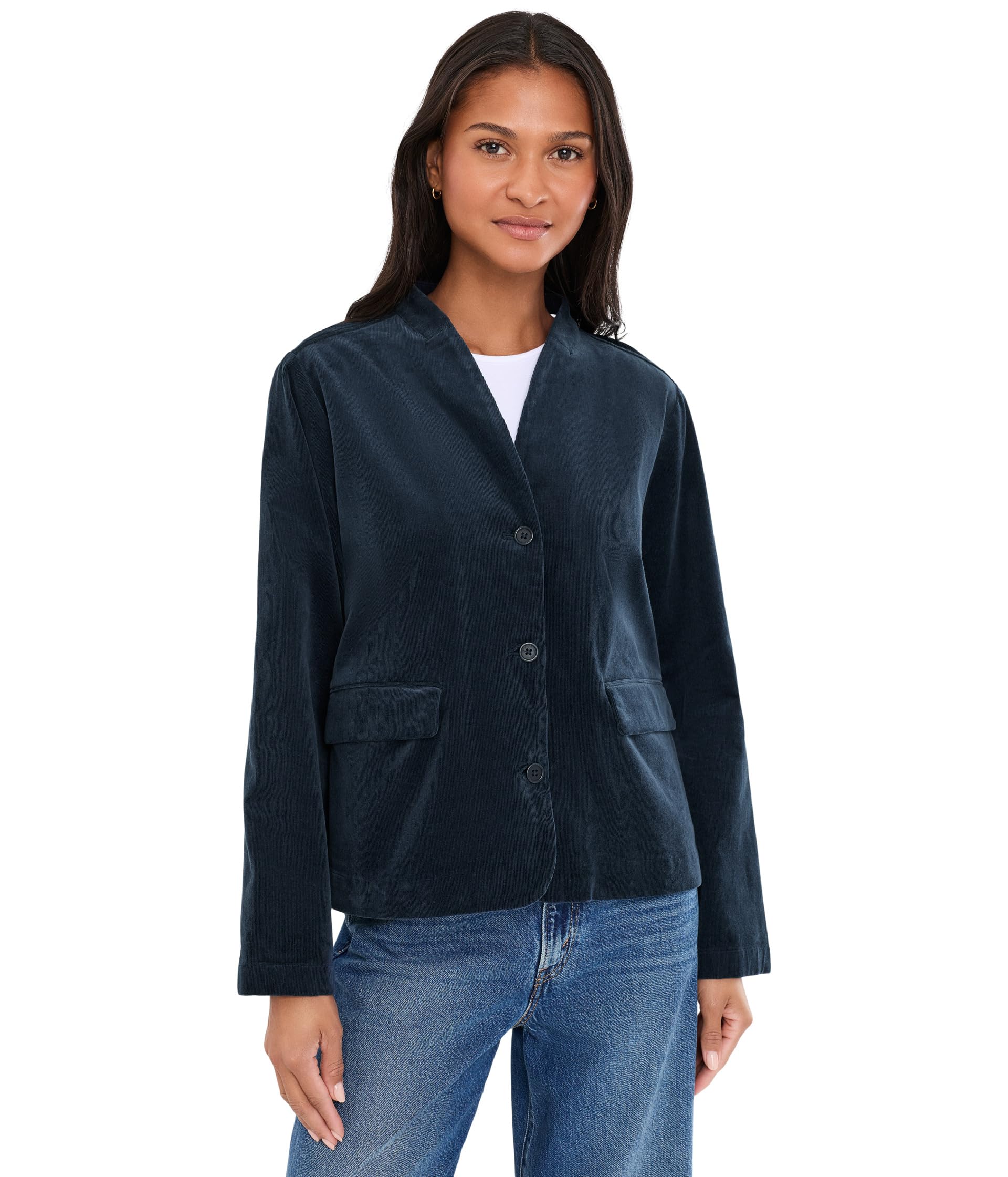 Organic Cotton Stretch Corduroy High Collar Jacket