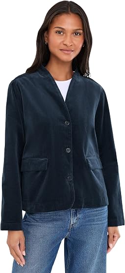 Organic Cotton Stretch Corduroy High Collar Jacket