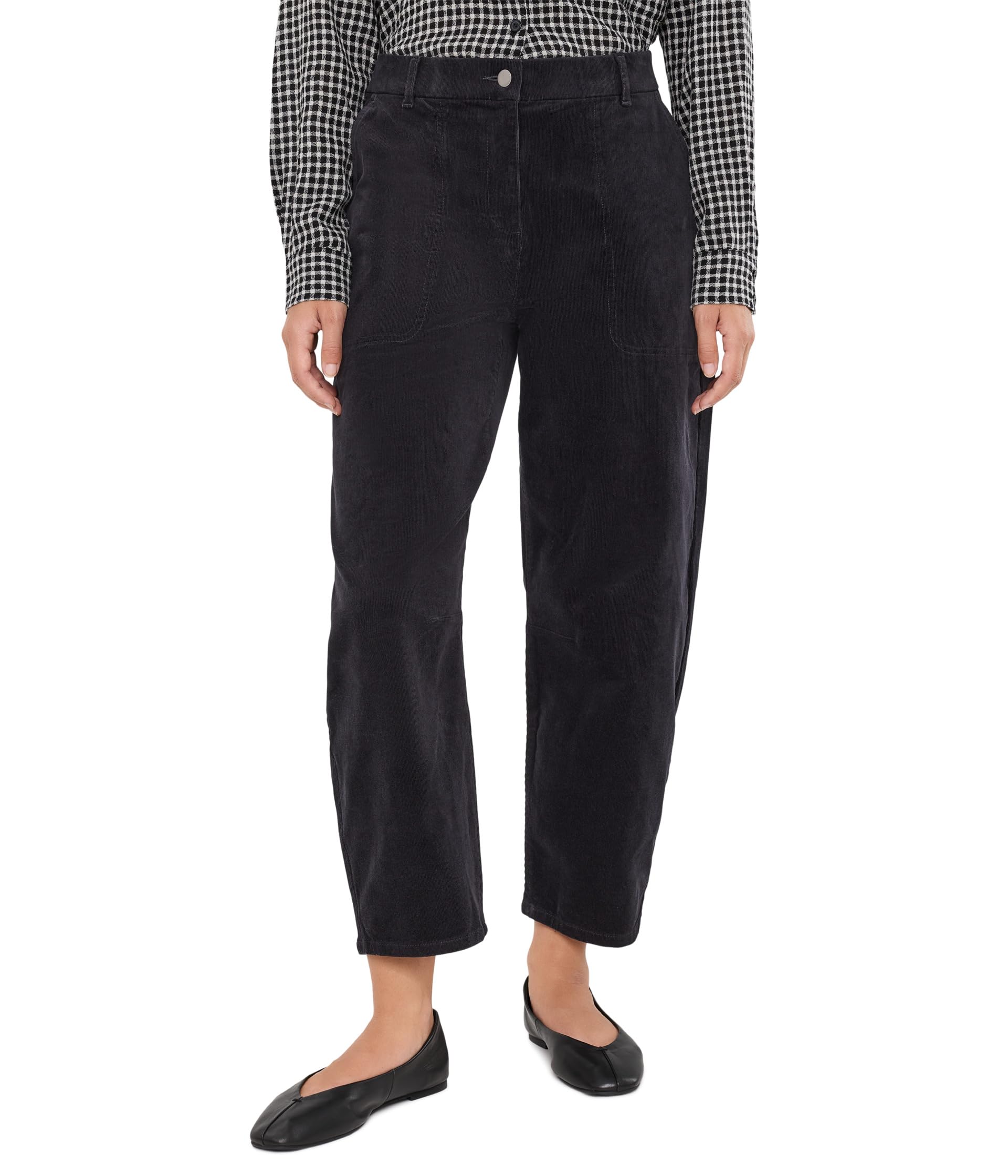 Petite Organic Cotton Stretch Corduroy Ankle Arch Pants