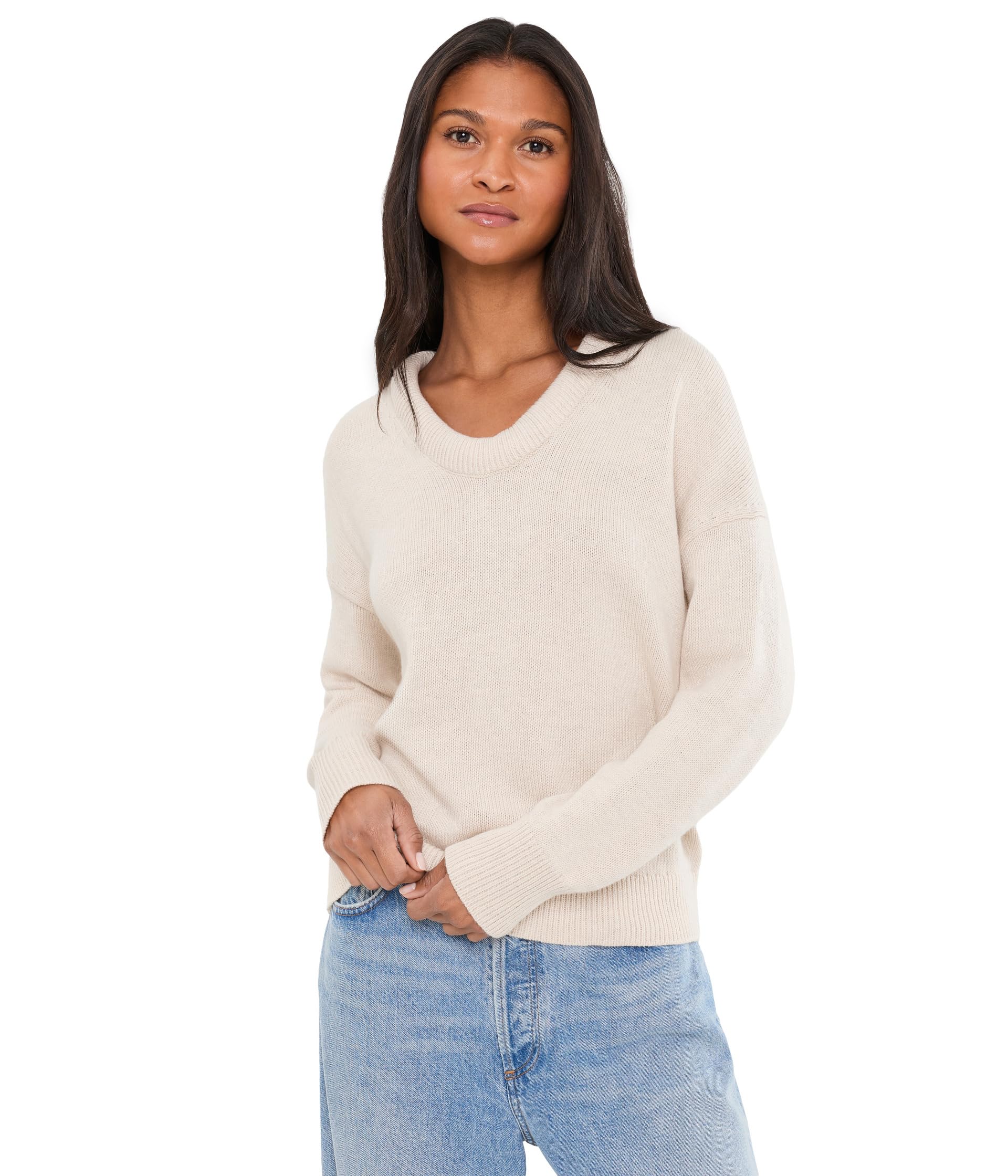 Cotton Cashmere Scoop Neck Sweater