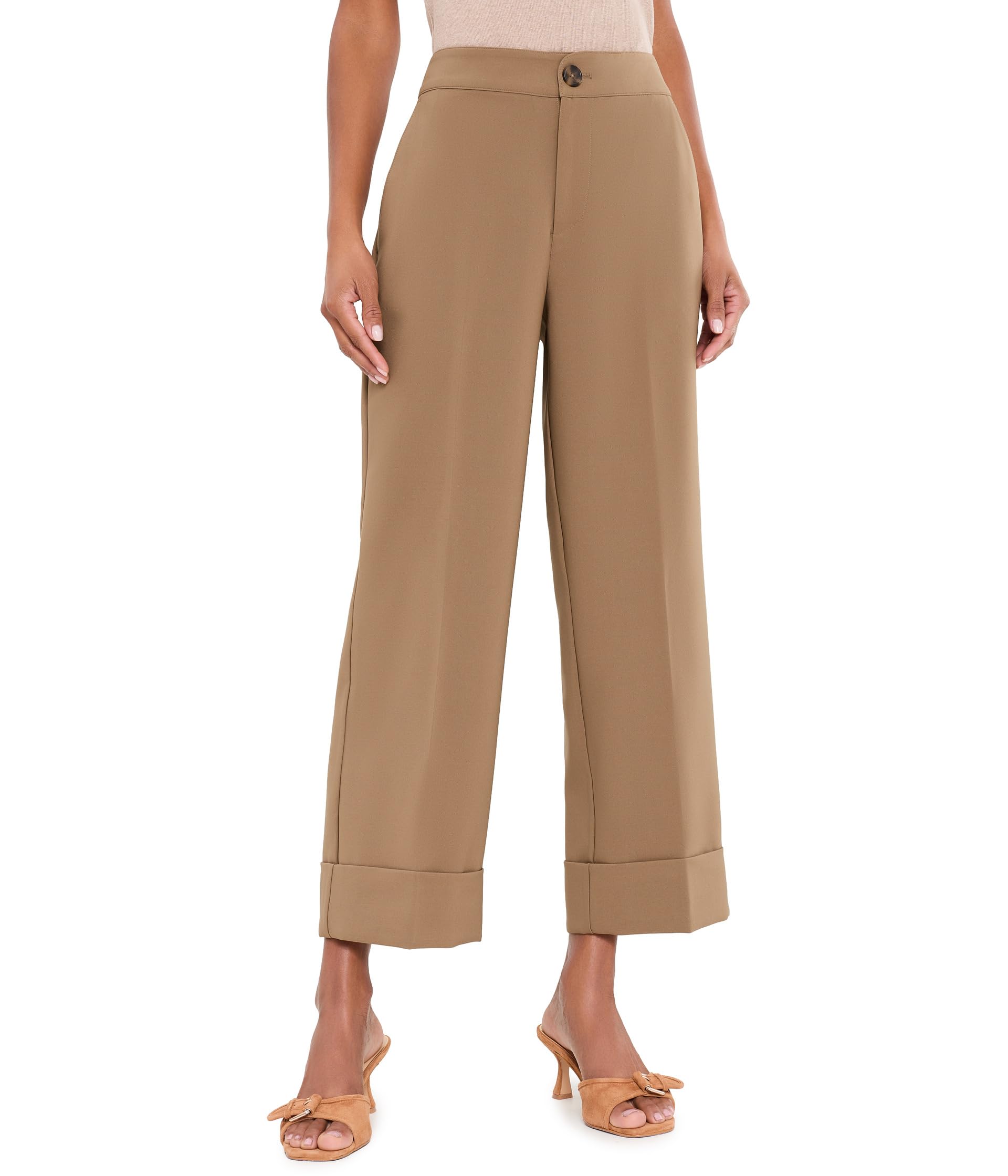Clarendon Sleek Stretch Cuffed Ankle Pants