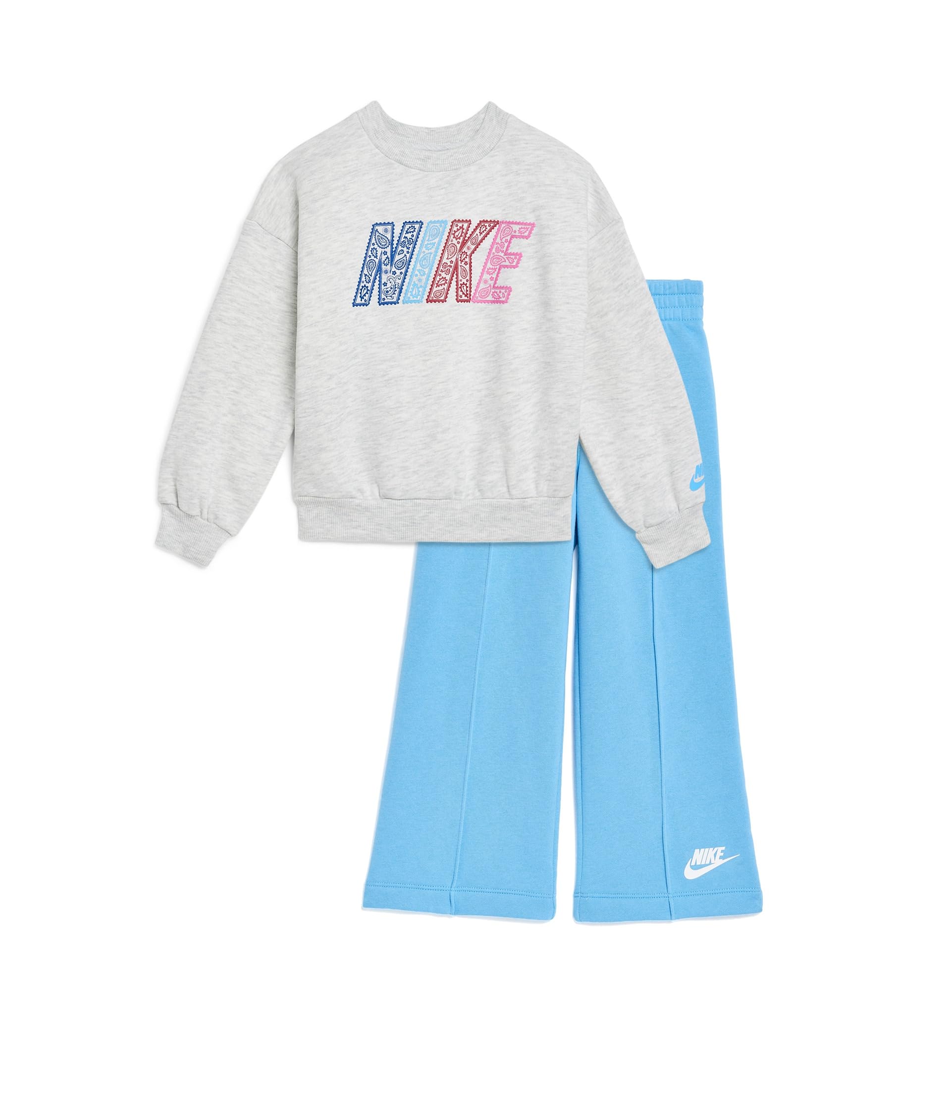 Retro Remix Crew Neck and Wide Leg Pants Set (Little Kid)