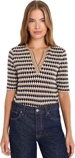 Petite Angled Jacquard Sweater