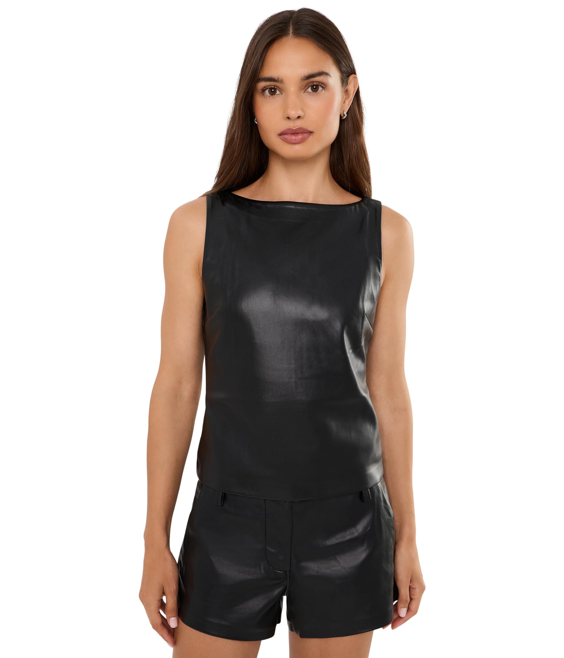 The Vegan Leather Boatneck Tank