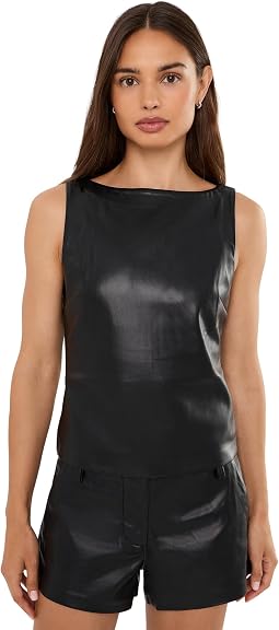 Майка The Vegan Leather Boatneck из экокожи