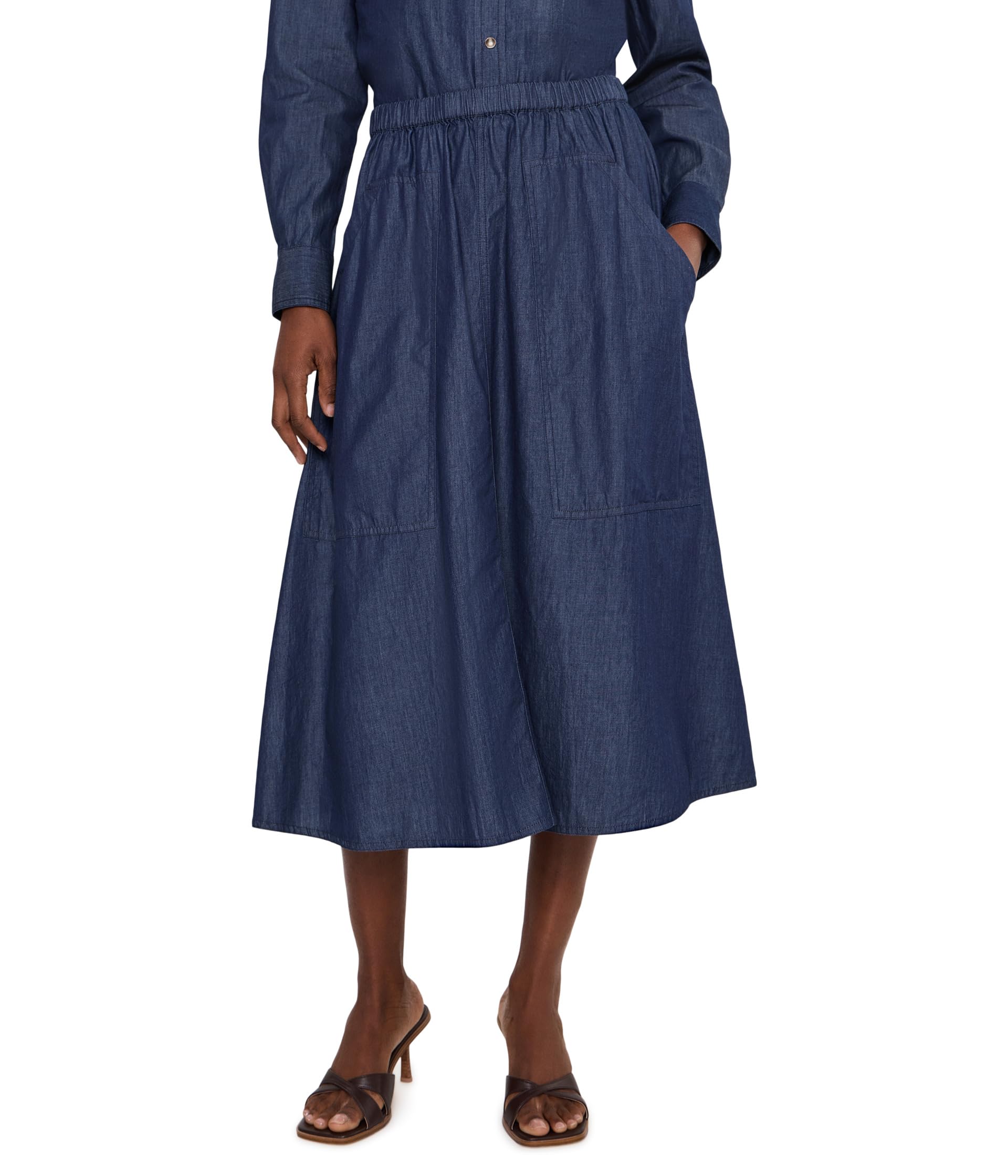 Drapey Denim Cargo Skirt