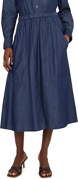 Drapey Denim Cargo Skirt