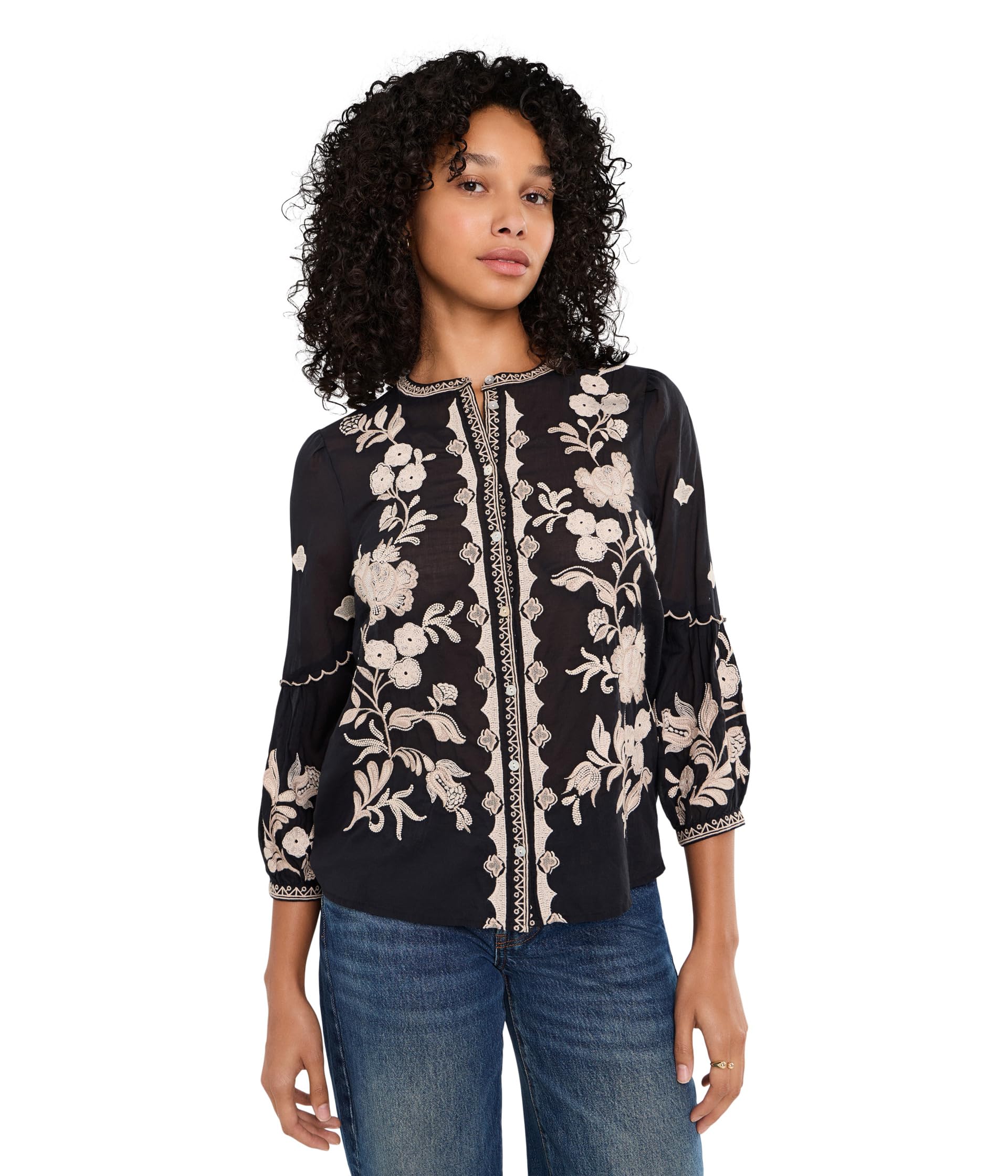 Scallop Sleeve Blouse