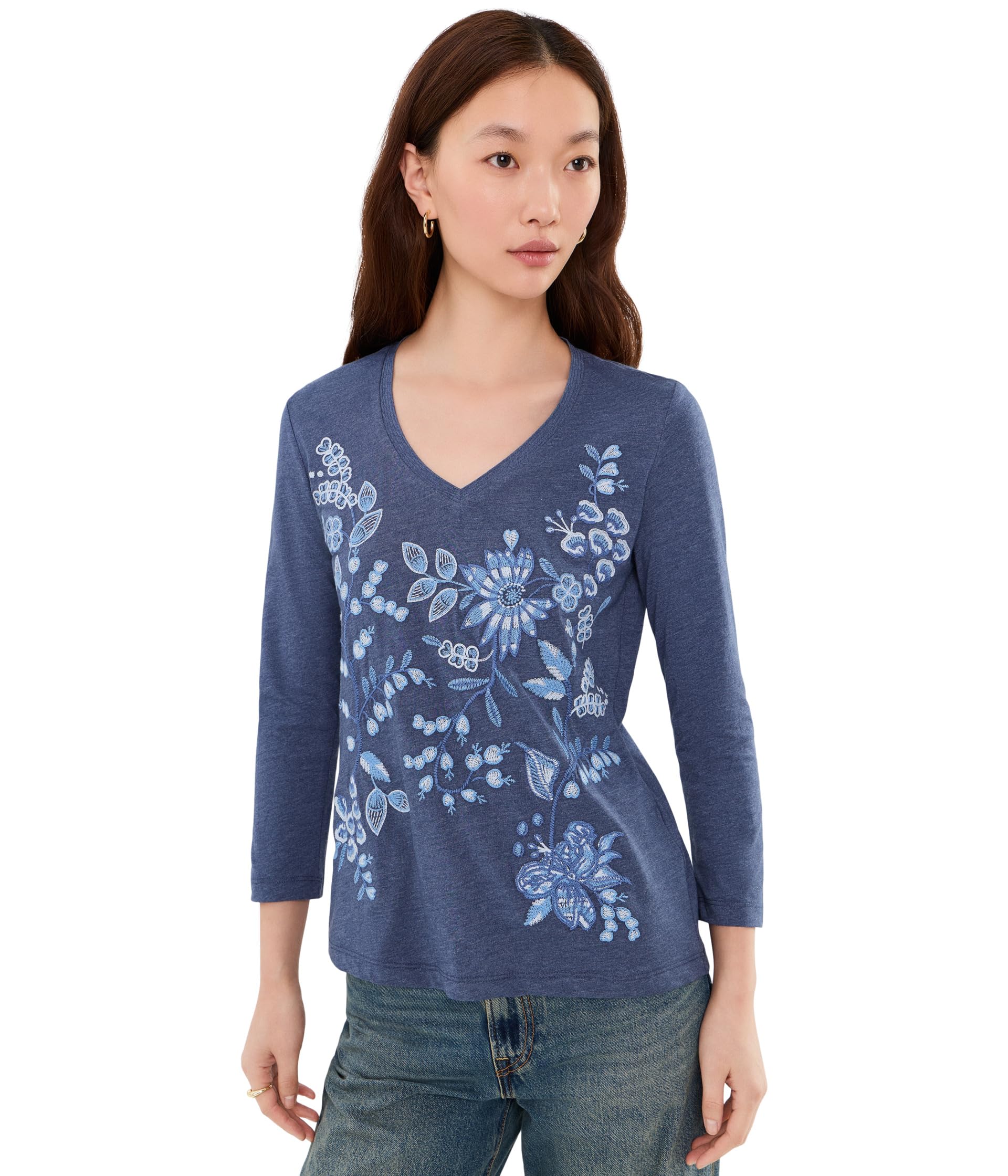 Футболка V-Neck с рукавом 3/4