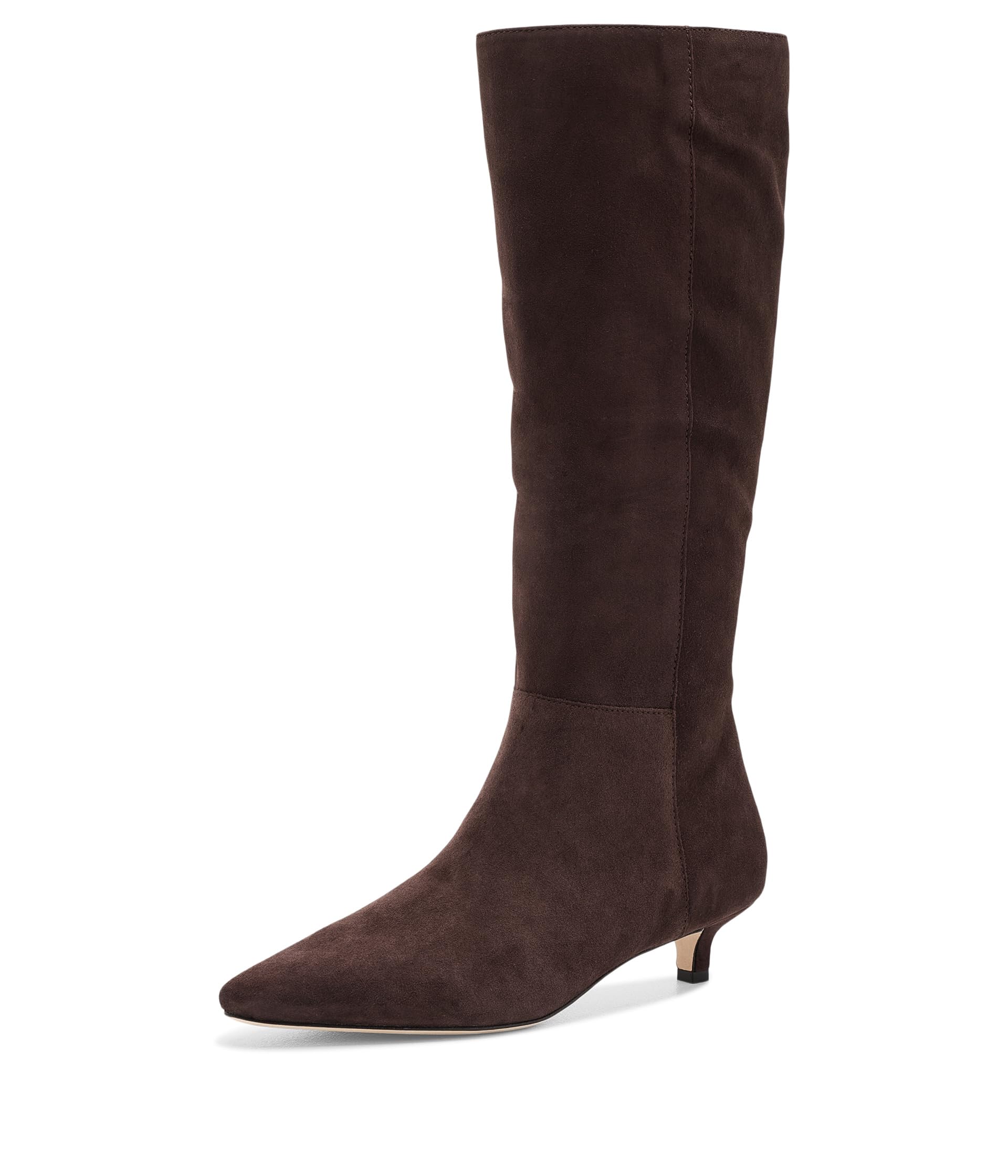 Francesca Sheep-Suede Tall Boot Heels