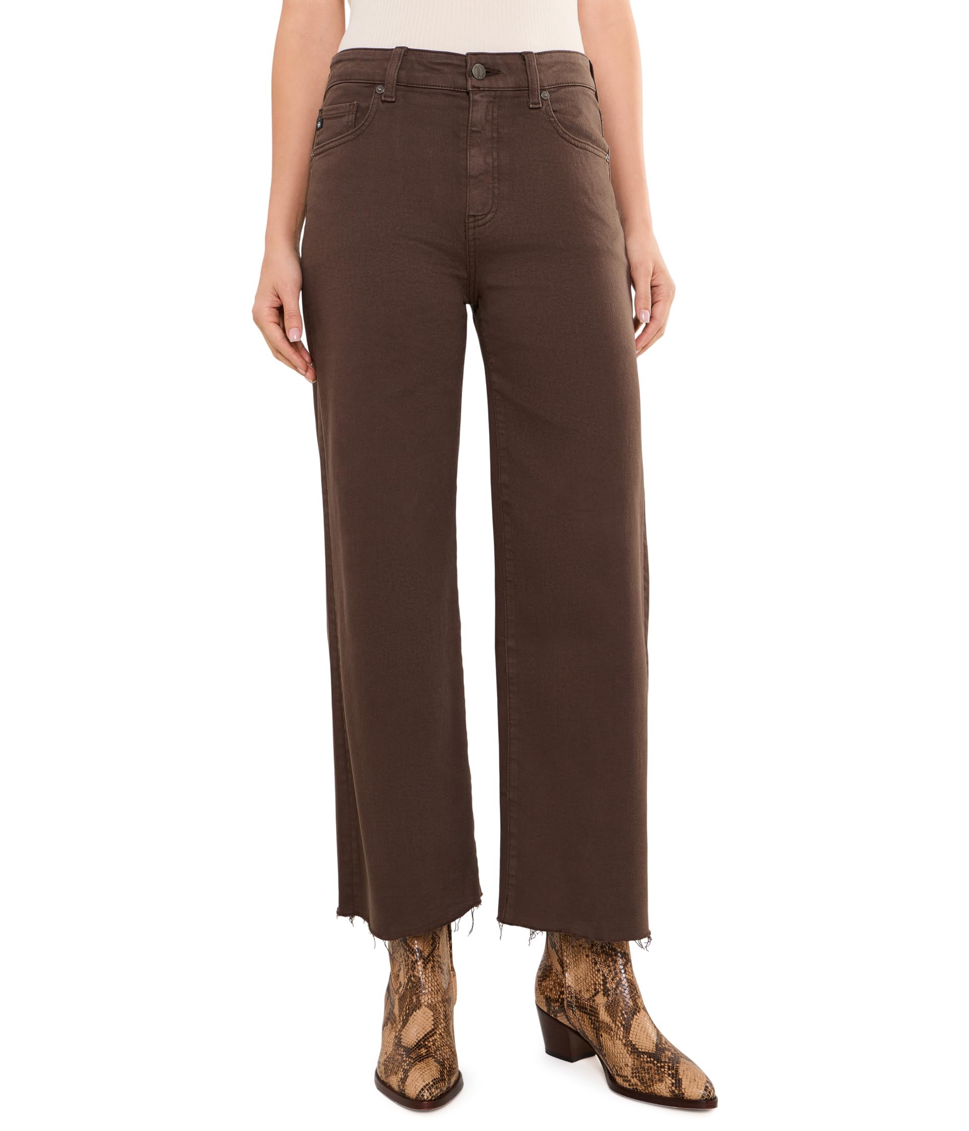 Saige Wide Leg Crop Mid-Rise Fit