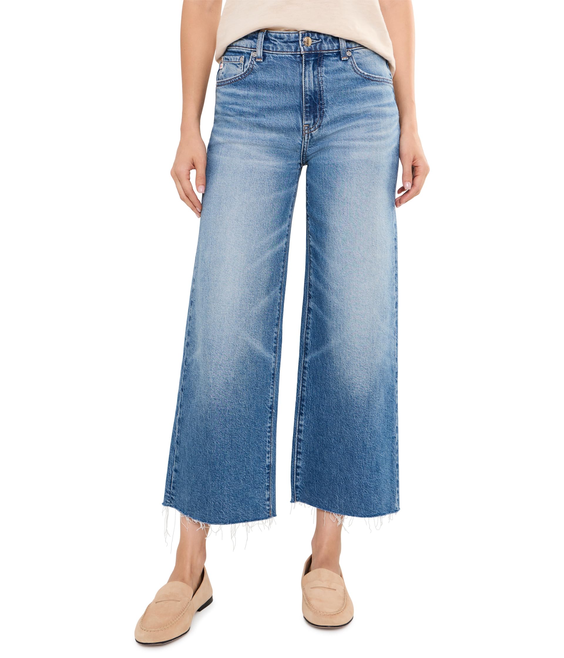 Saige Wide Leg Crop Mid-Rise Fit Jeans
