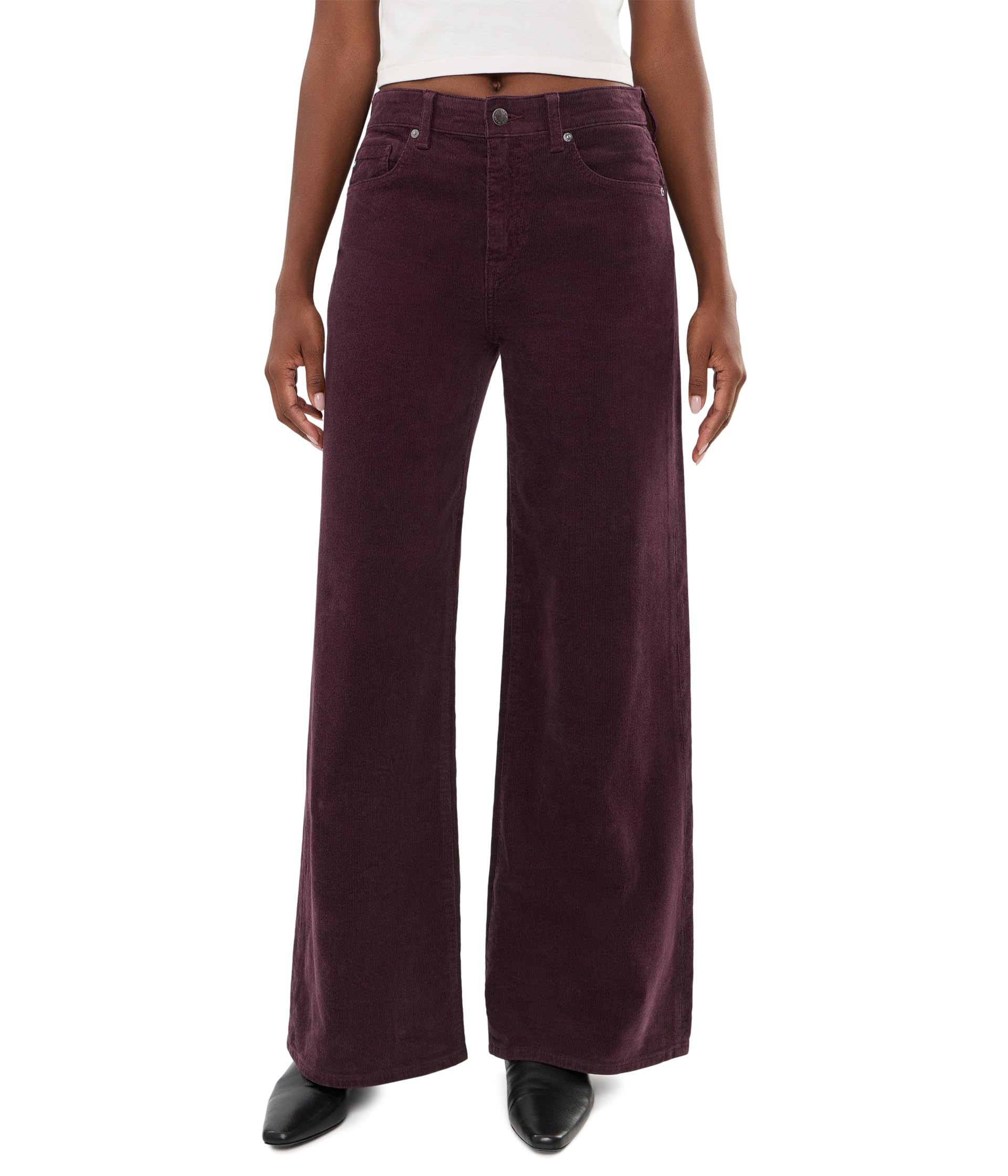 Saige Wide Leg Mid-Rise Fit Corduroy Pants