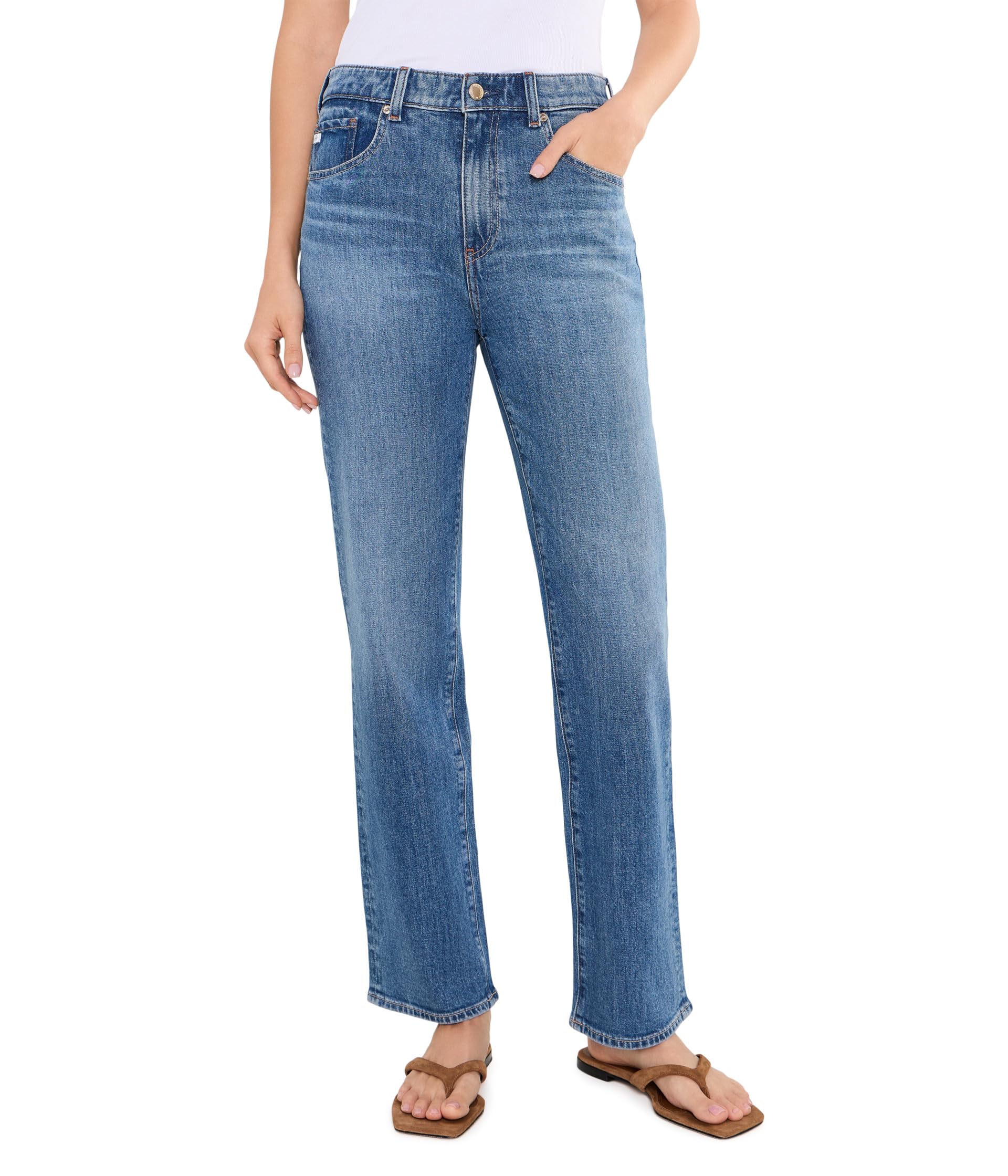 Brinley Mid-Rise Straight Jeans