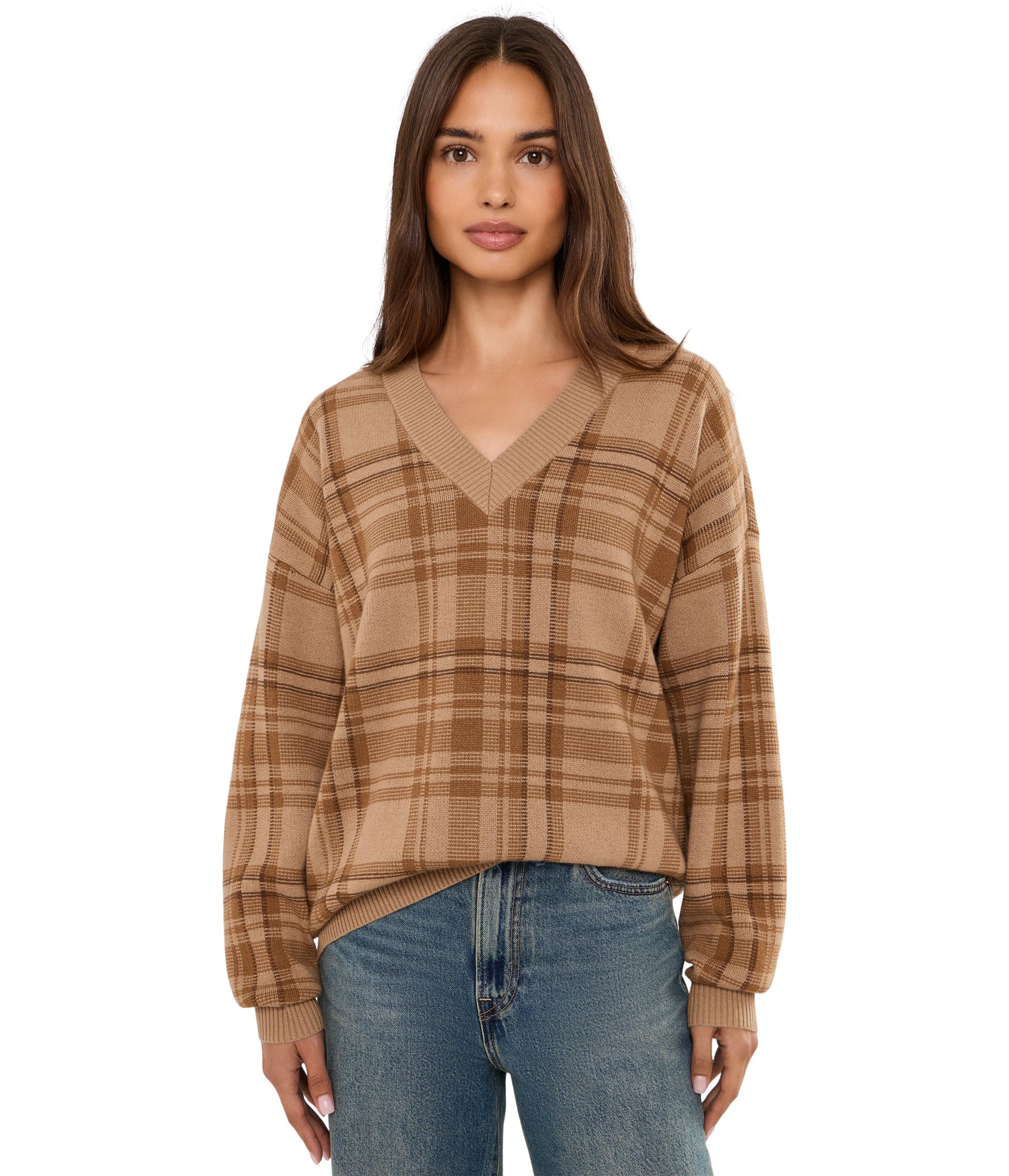 Plaid V-Neck Sweater