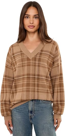 Plaid V-Neck Sweater