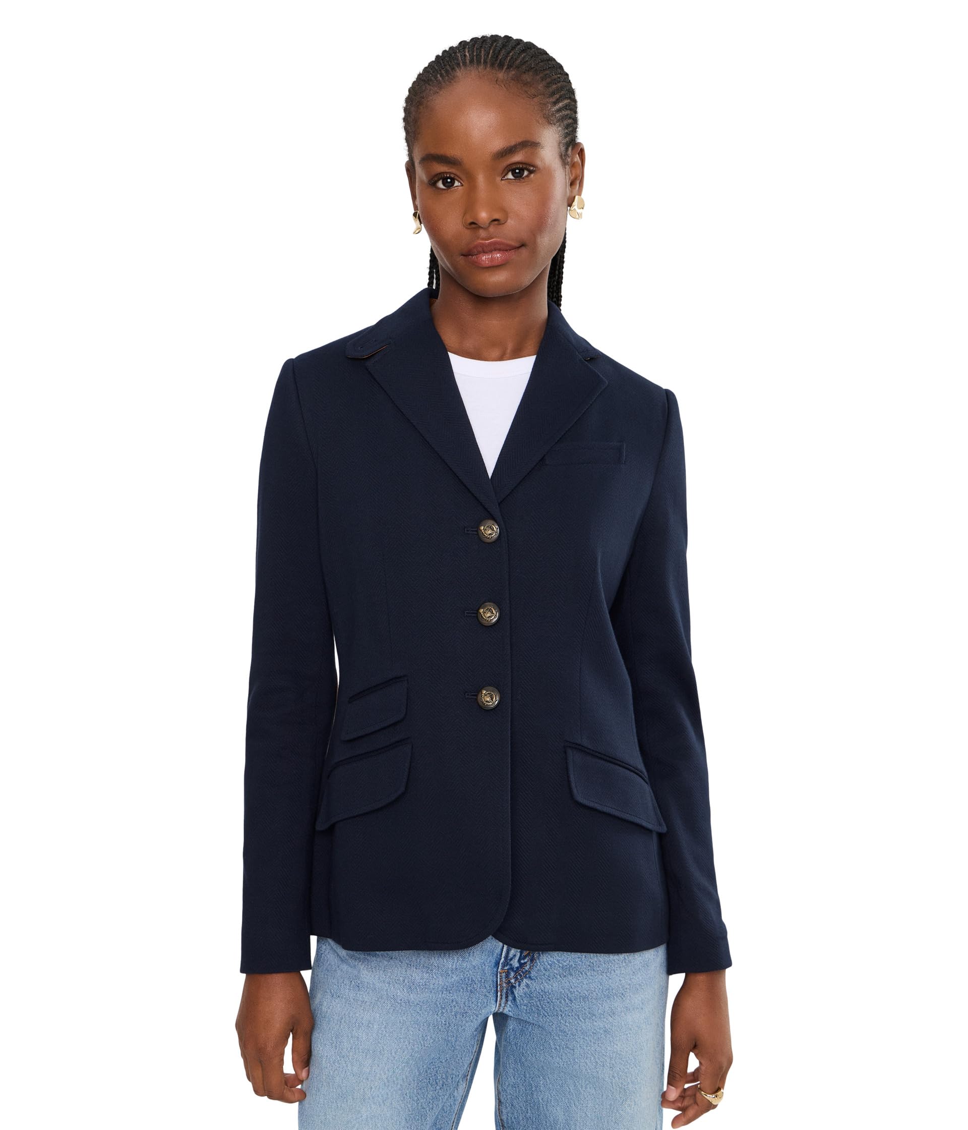 Cotton Herringbone Jacquard Blazer