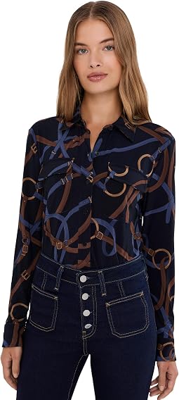 Lauren Ralph Lauren, рубашка из эластичного джерси с принтом
