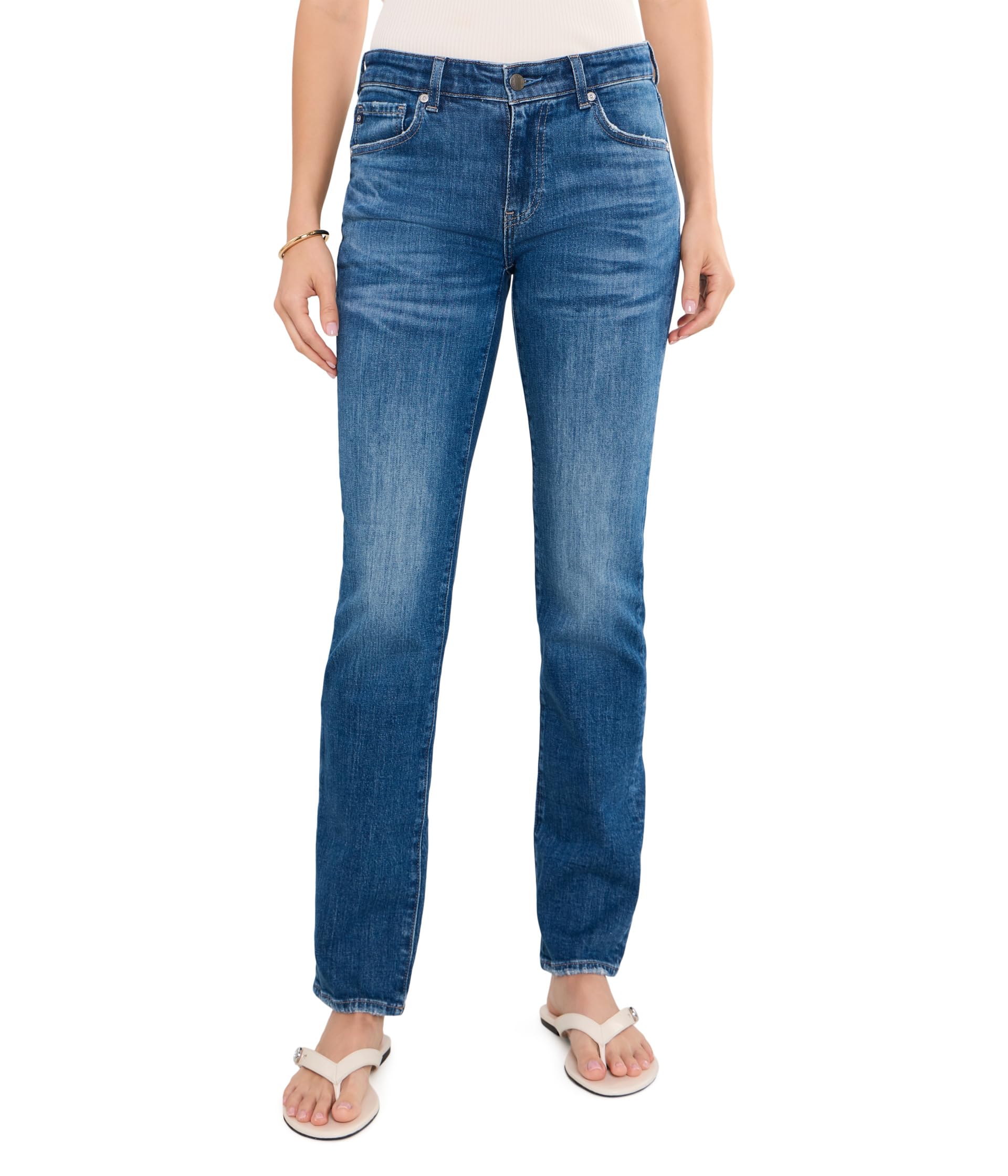 Sandra Low Rise Straight Jeans in Mykonos